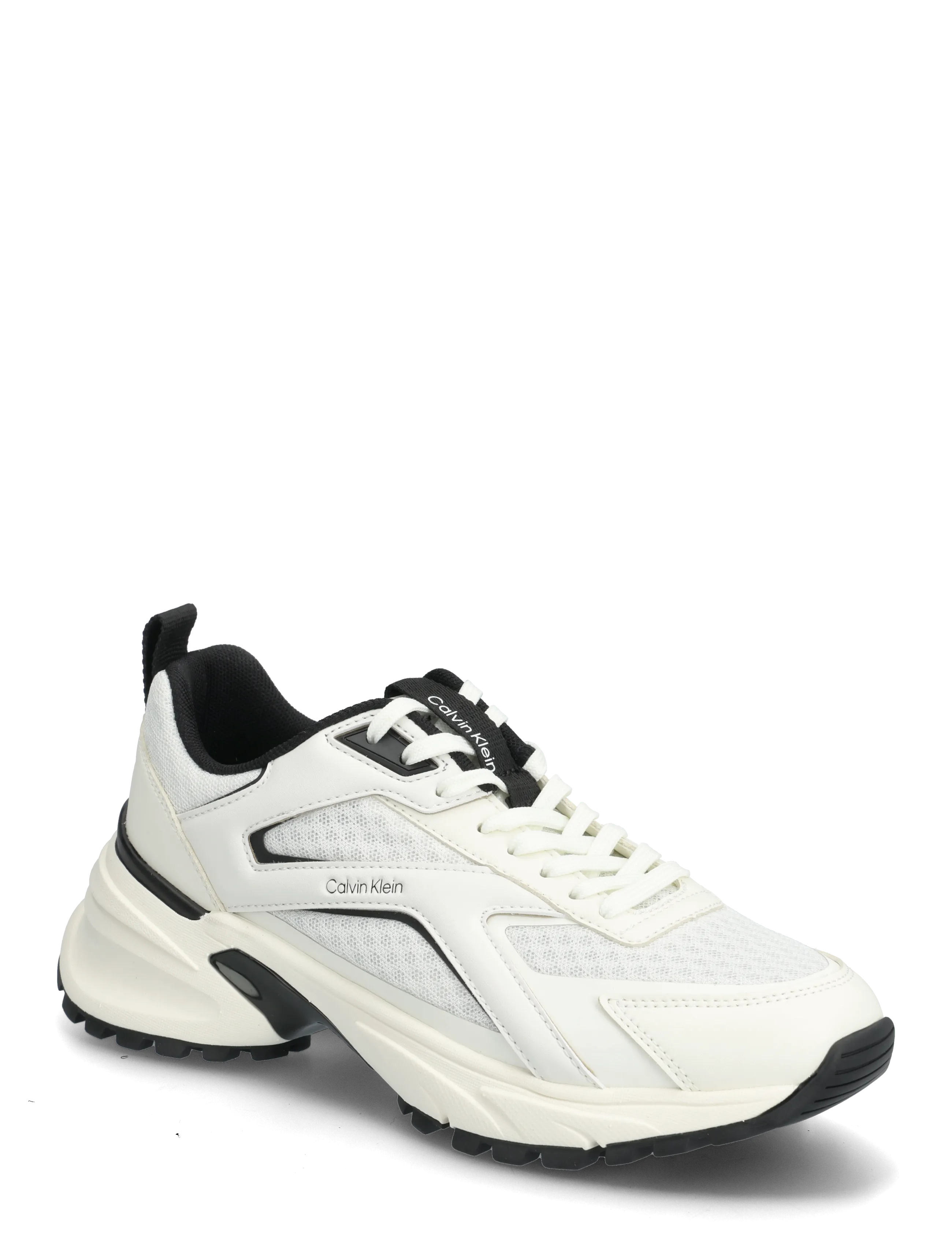 Calvin Klein HIKE RUN CKSTRIPE MESH - Sneakers - BRIGHT WHITE BLACK / white