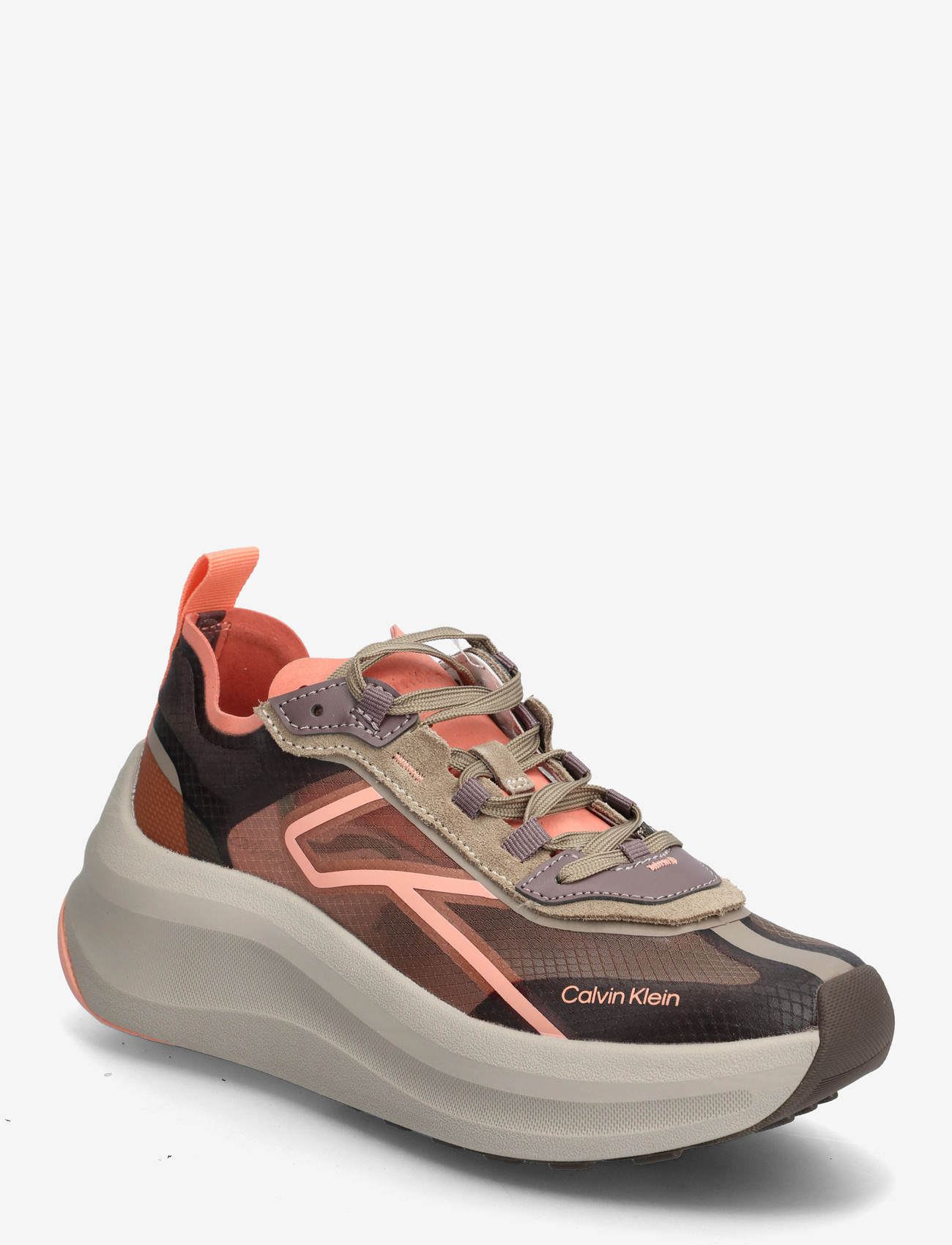 Calvin Klein - CHUNKY RUN CKSTRIPE LUP TRAN RIP - chunky sneakers - peppercorn desert taupe peach pink - 0