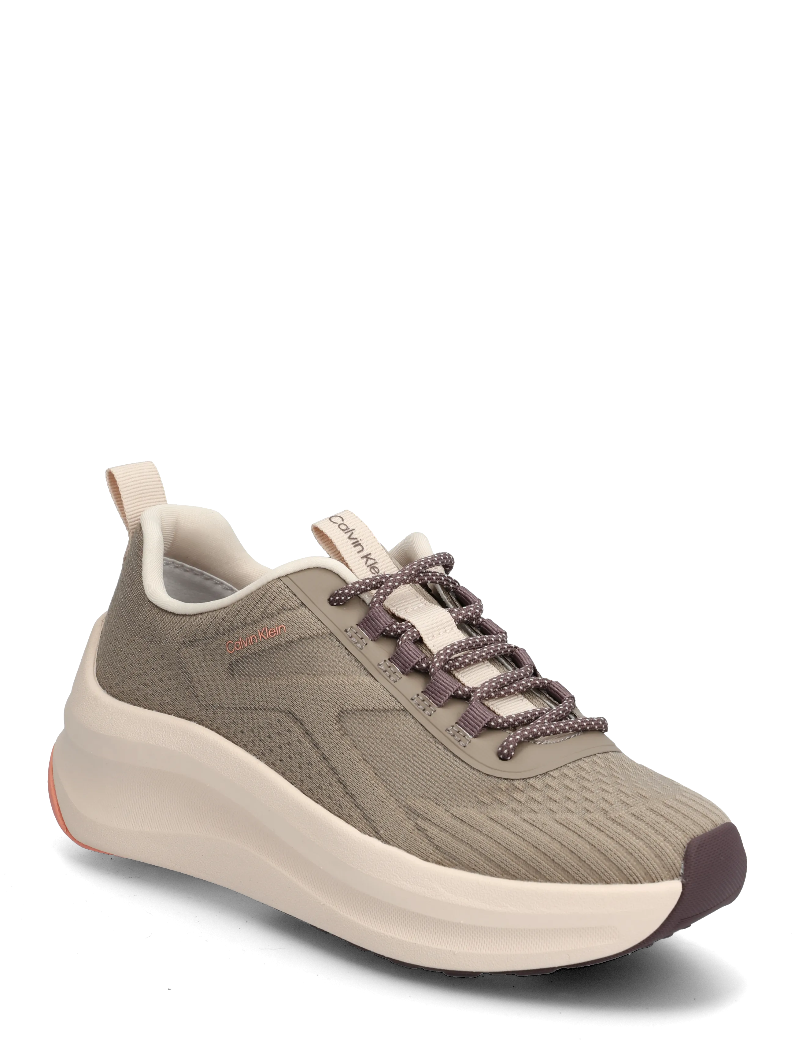 Calvin Klein CHUNKY RUN CKSTRIPE LUP SP KN - Paksu tallaga tossud - PEPPERCORN DESERT TAUPE PEACH PINK / brown