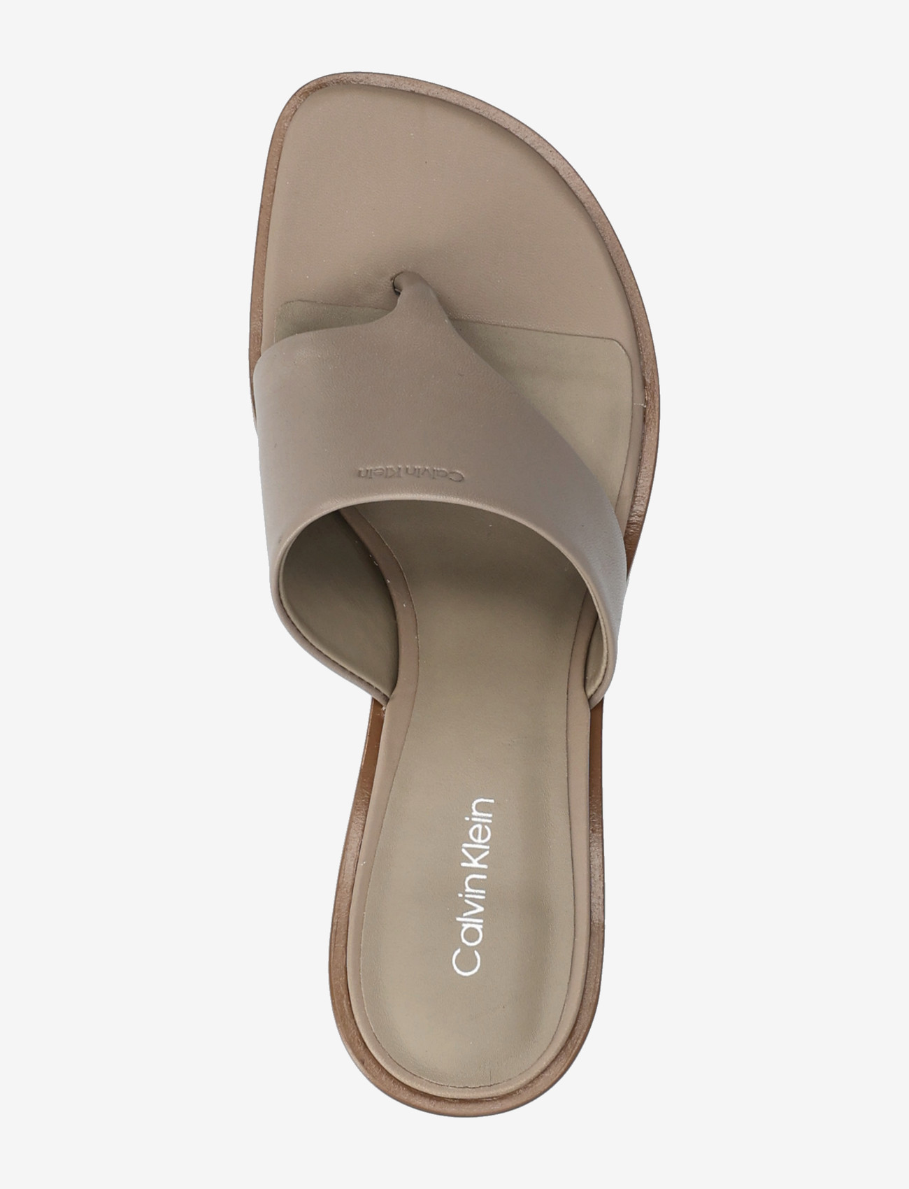 Calvin Klein - BLOCK HEEL SNDL THONG LTH - sandaletter - desert taupe - 3