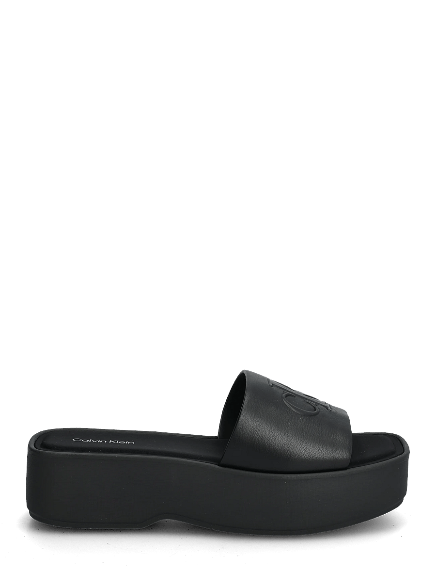 Calvin Klein - FLATF SNDL LTH MG - platform sandals - triple black - 1