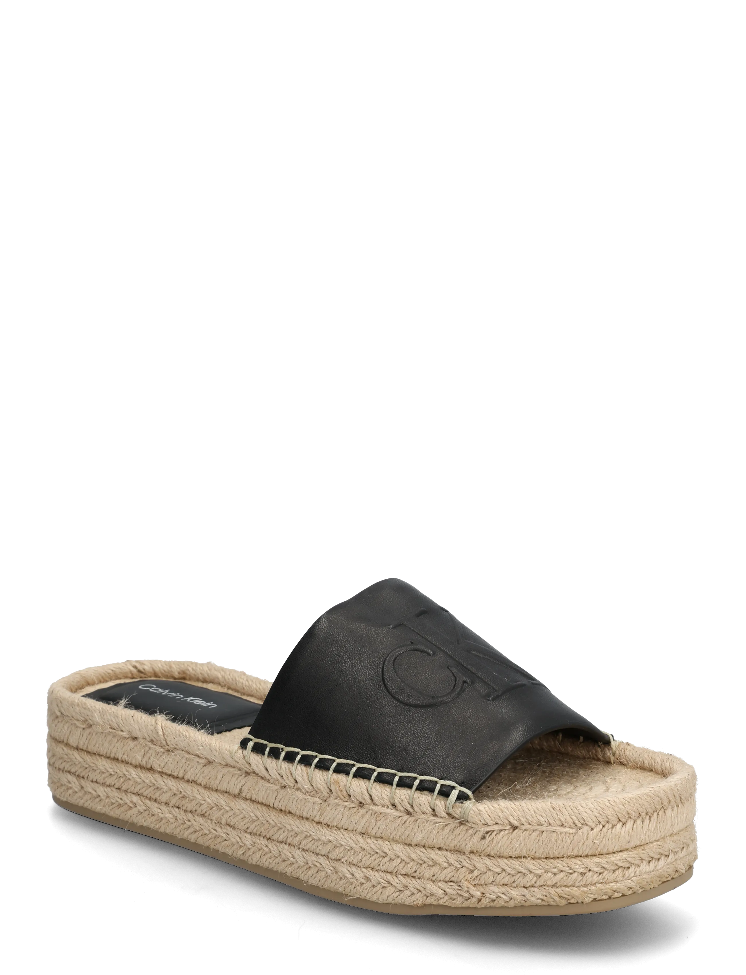 Calvin Klein FLATF ESPA MULE LTH MG - Pantoletten - CK BLACK / black