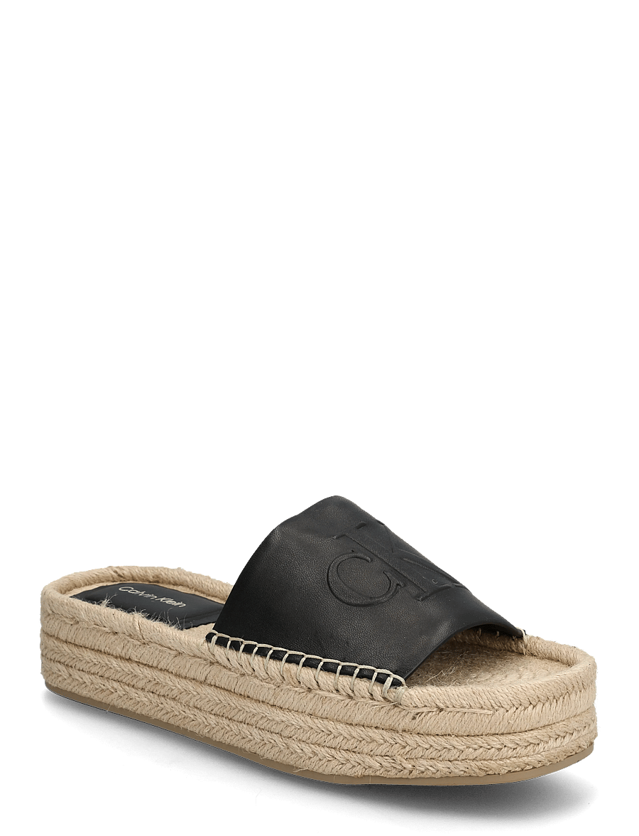 Calvin Klein - FLATF ESPA MULE LTH MG - flache pantoletten - ck black - 0