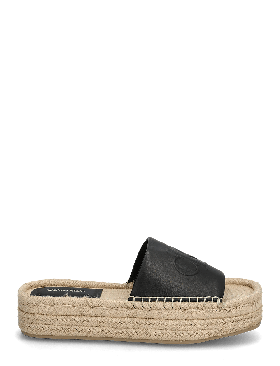 Calvin Klein - FLATF ESPA MULE LTH MG - flache pantoletten - ck black - 1