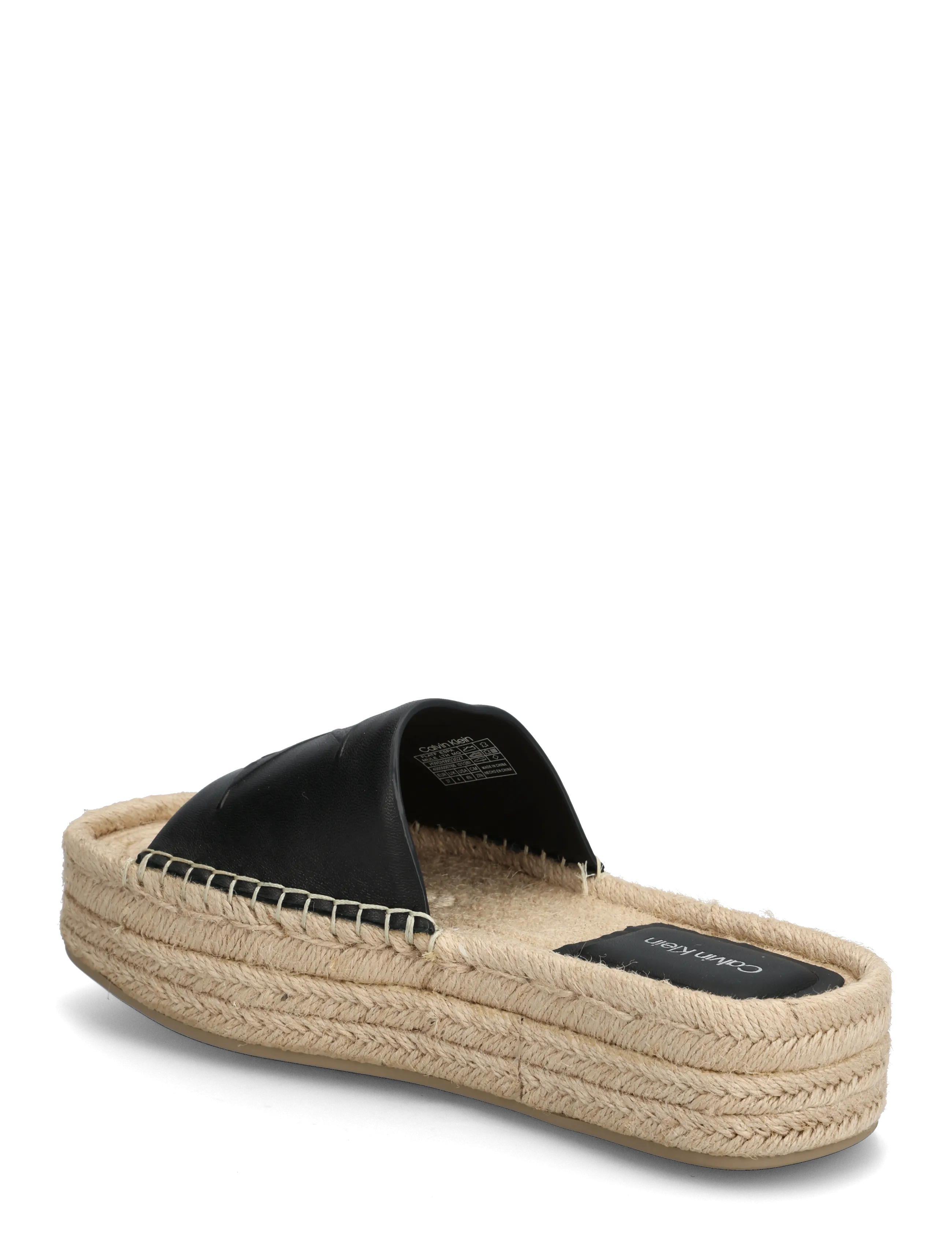 Calvin Klein - FLATF ESPA MULE LTH MG - flade mules - ck black - 2