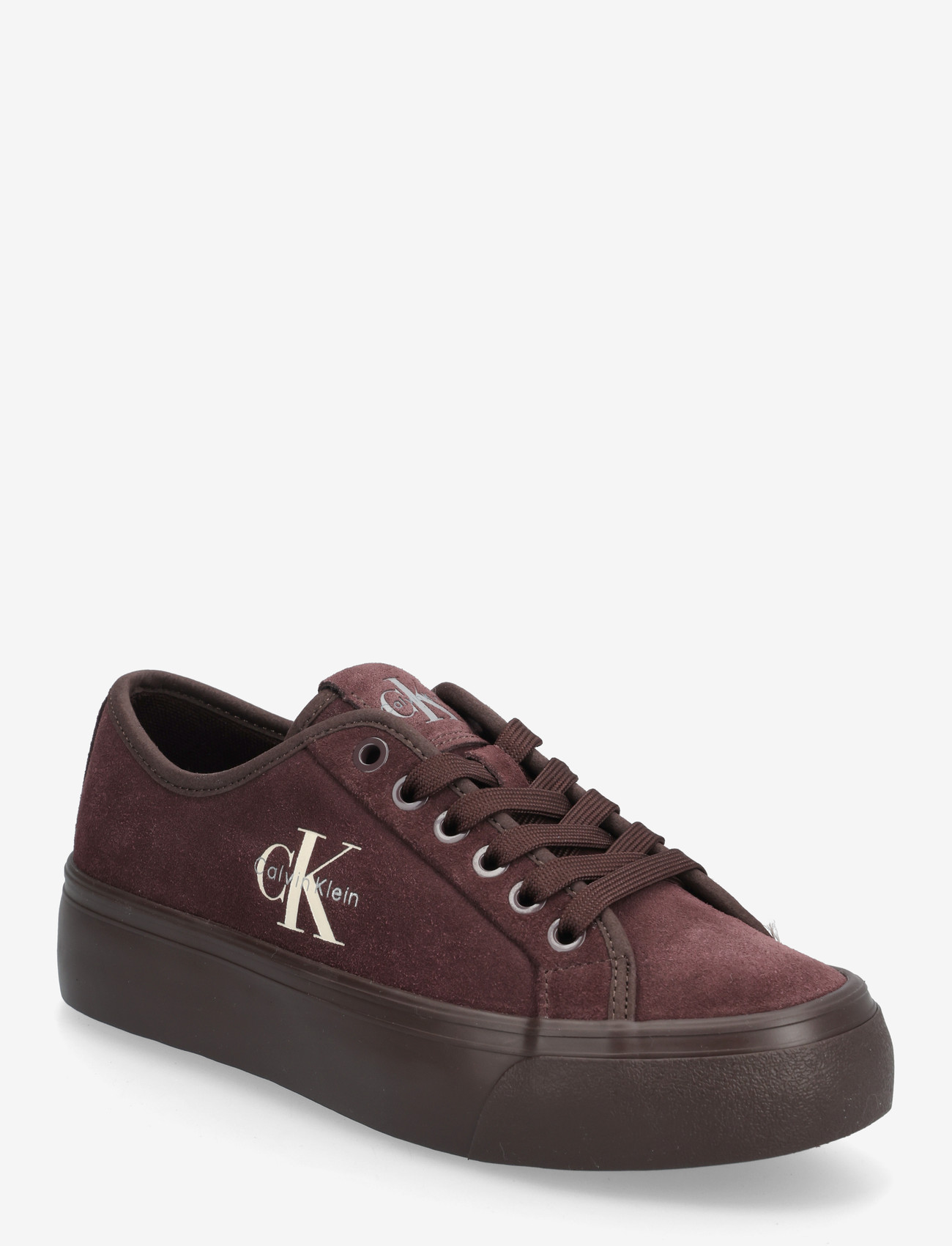 Calvin Klein - VULC FLATF LACEUP SUEDE - laisvalaikio batai žemu aulu - bordeaux - 0