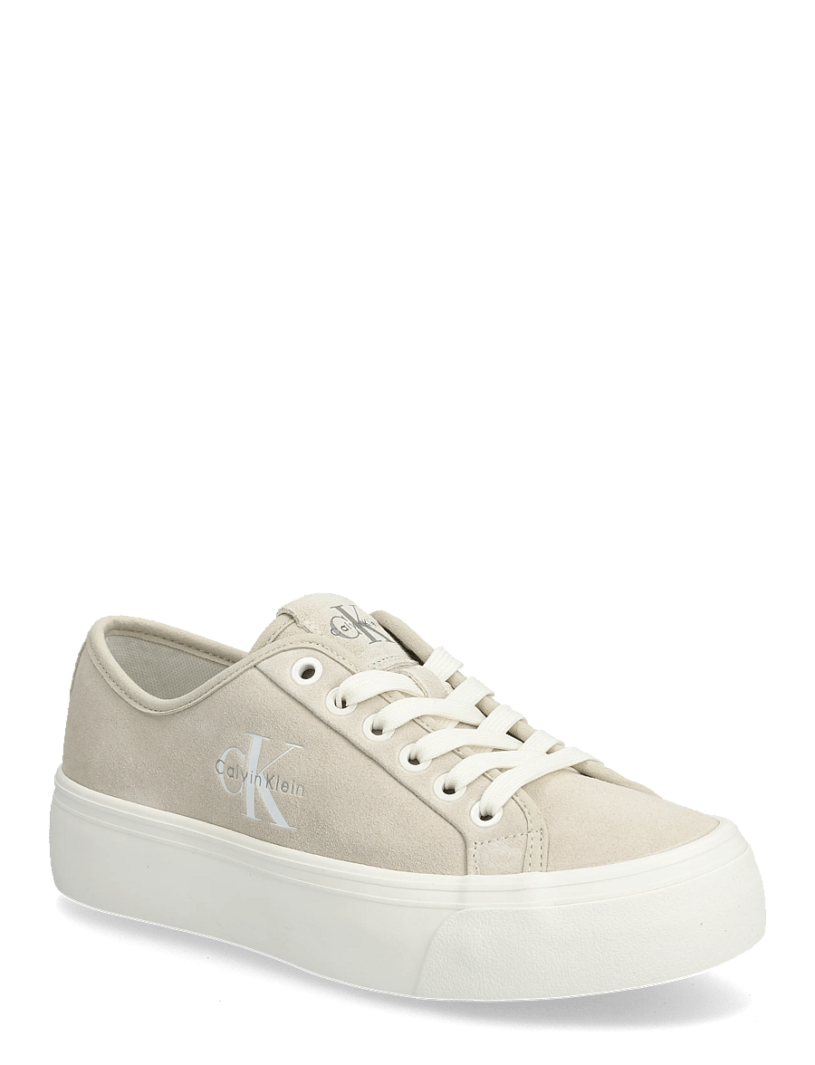 Calvin Klein - VULC FLATF LACEUP SUEDE - låga sneakers - marshmallow - 0