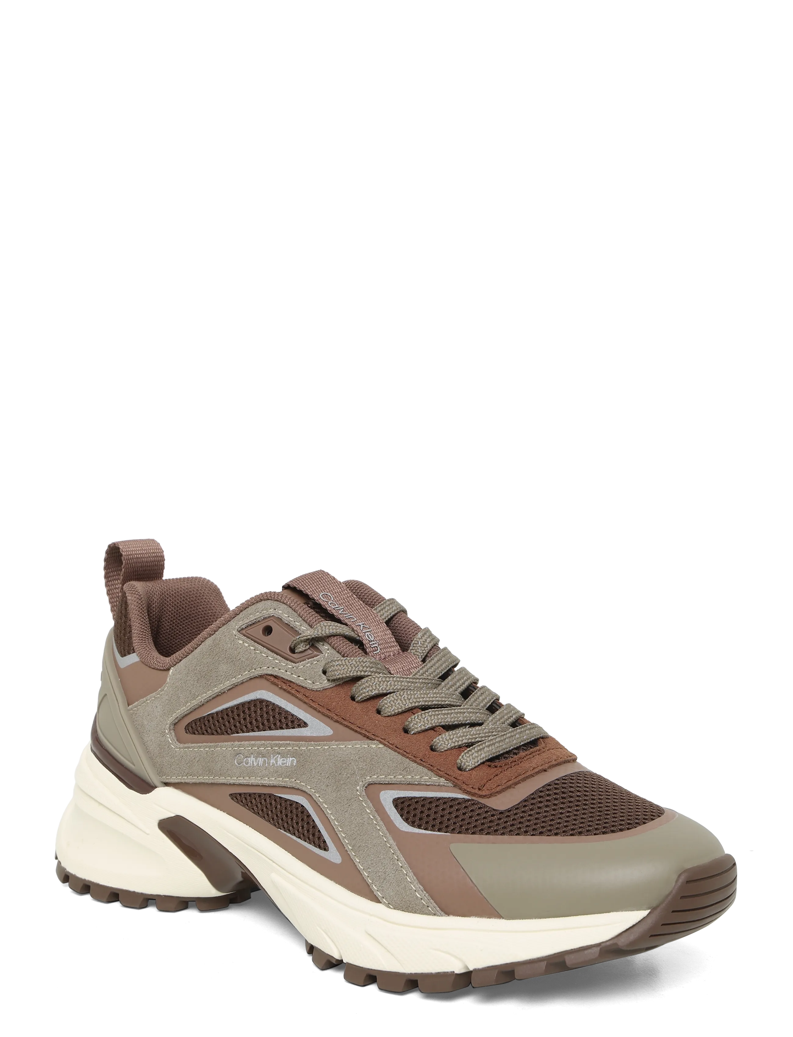Calvin Klein HIKE RUNNER CK STRIPE REFL SU - Madala säärega tossud - ROASTED NUTMEG NUTMEG LIGHT CASHEW / brown
