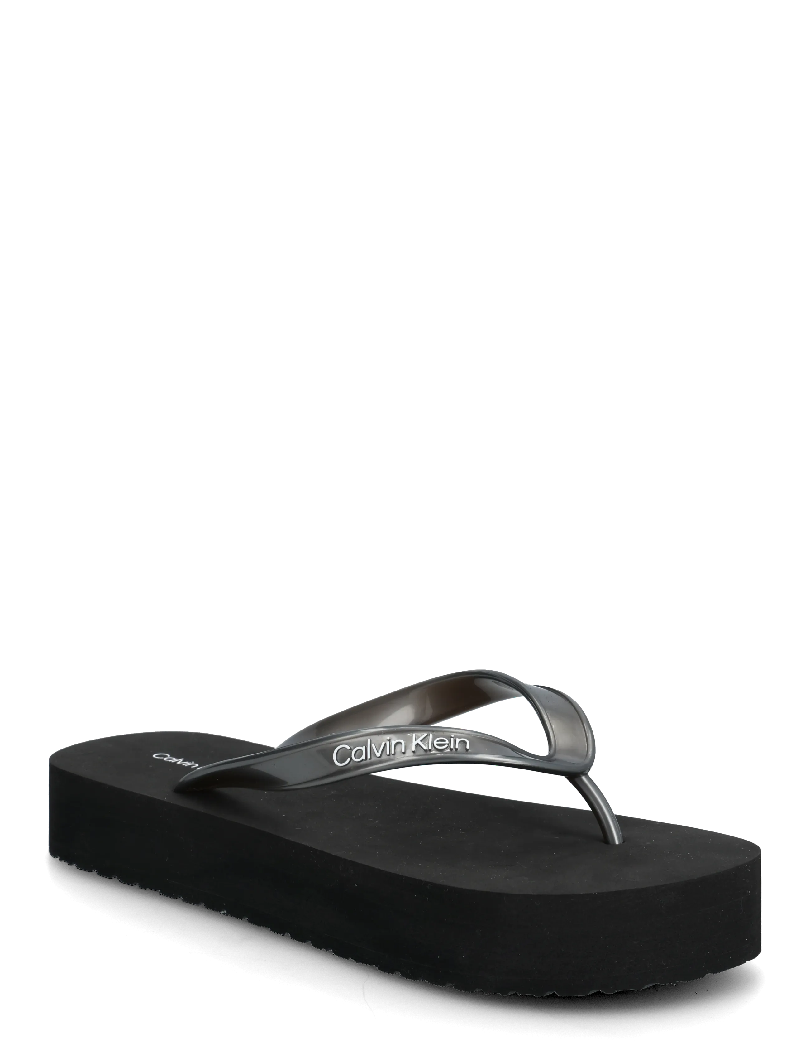Calvin Klein FLATFORM FLIP FLOP MET TPU - Sandaler - TRIPLE BLACK / black