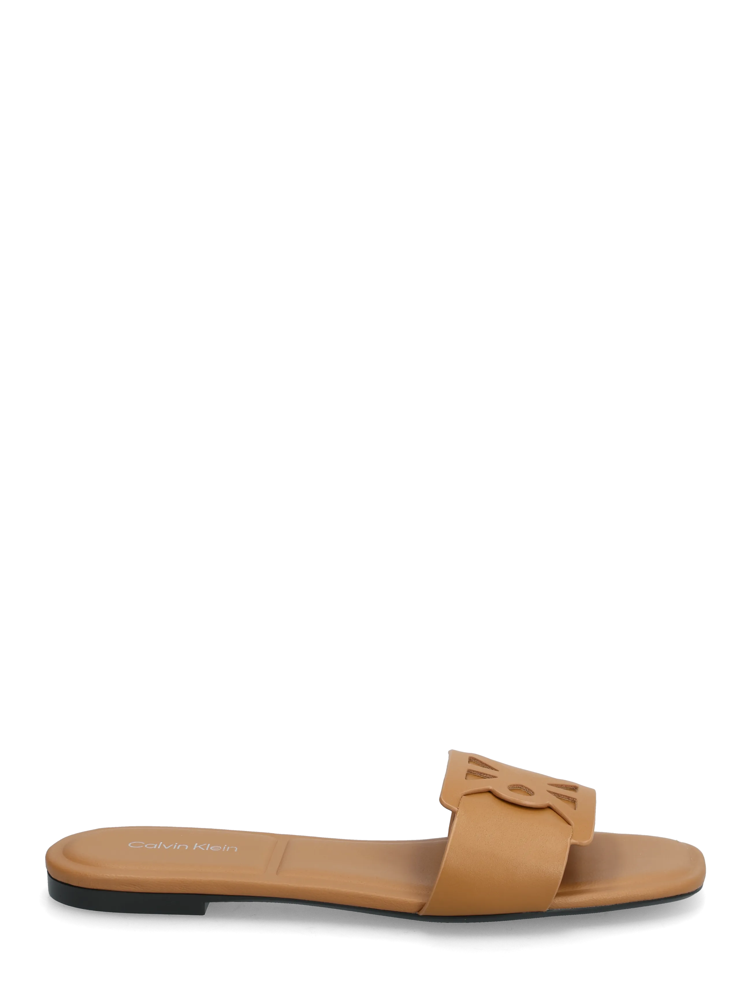 Calvin Klein - SQUARE FLAT SANDAL EMBLEM - kontsata muula-stiilid jalanõud - cashew - 1