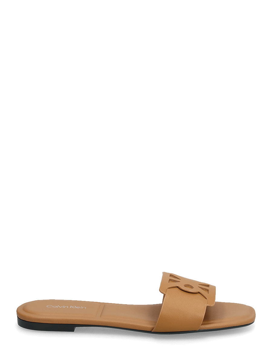 Calvin Klein - SQUARE FLAT SANDAL EMBLEM - madalad sandaalid - cashew - 1