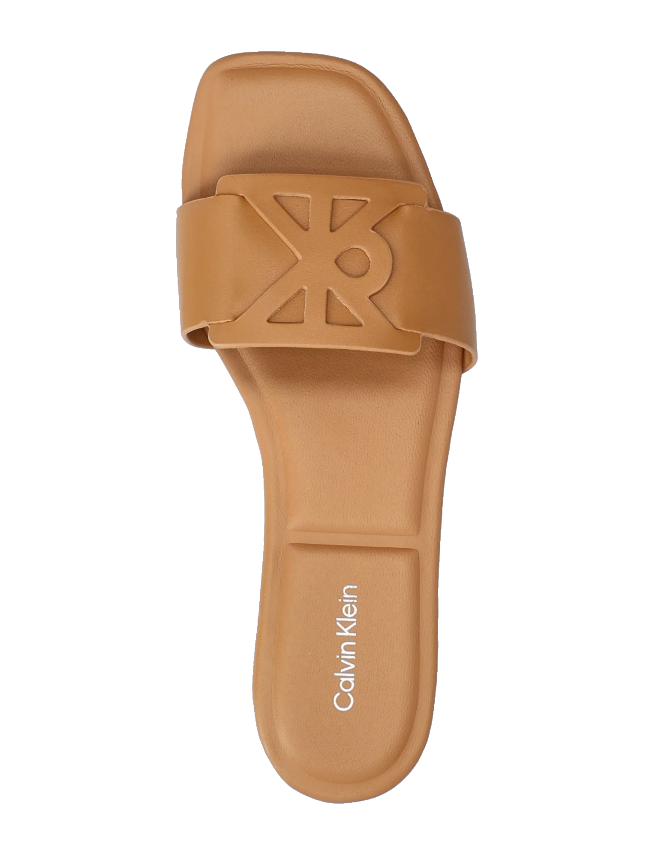 Calvin Klein - SQUARE FLAT SANDAL EMBLEM - kontsata muula-stiilid jalanõud - cashew - 3