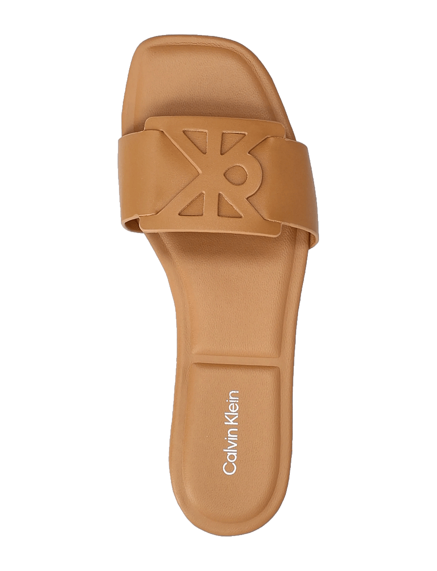 Calvin Klein - SQUARE FLAT SANDAL EMBLEM - madalad sandaalid - cashew - 3