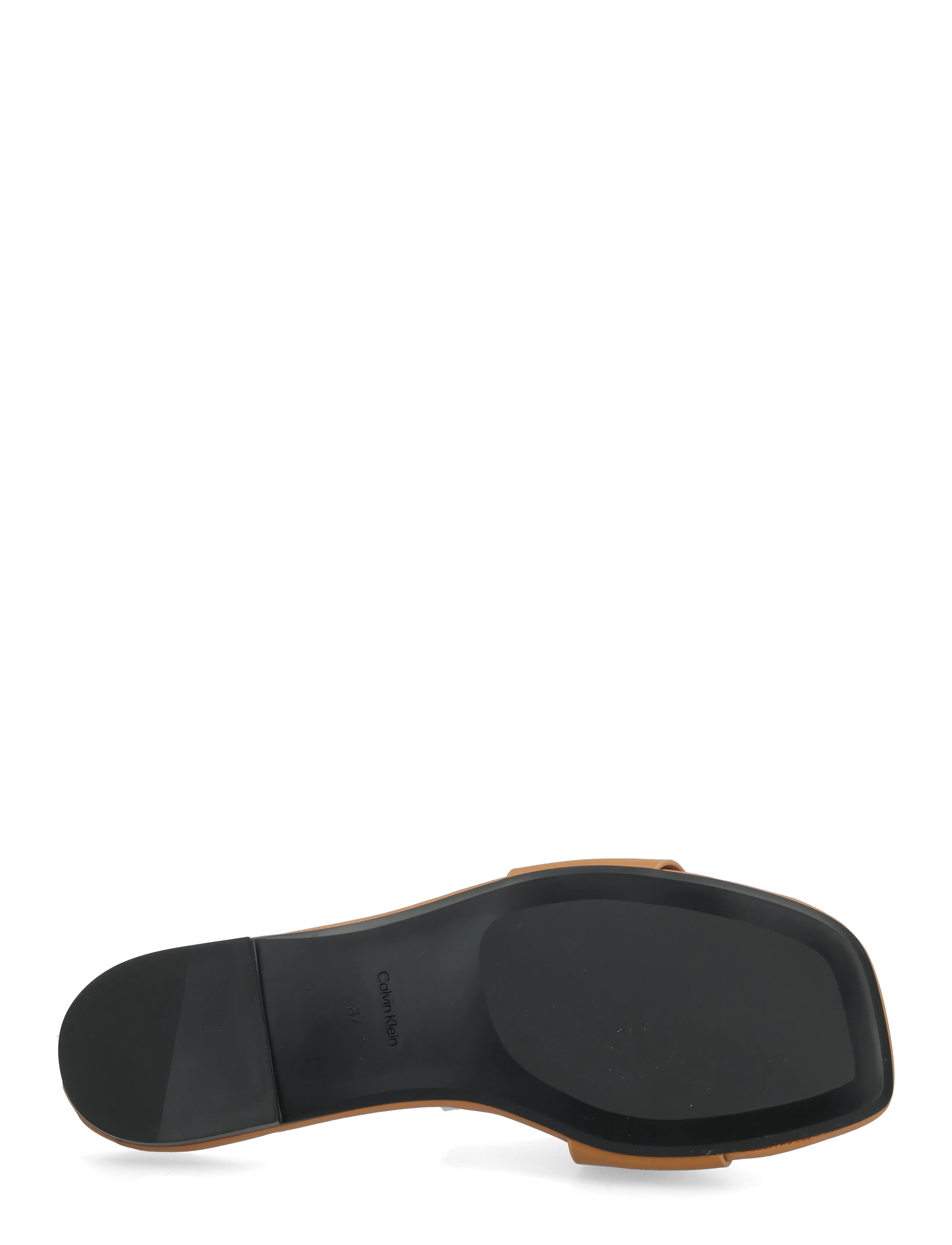 Calvin Klein - SQUARE FLAT SANDAL EMBLEM - kontsata muula-stiilid jalanõud - cashew - 4