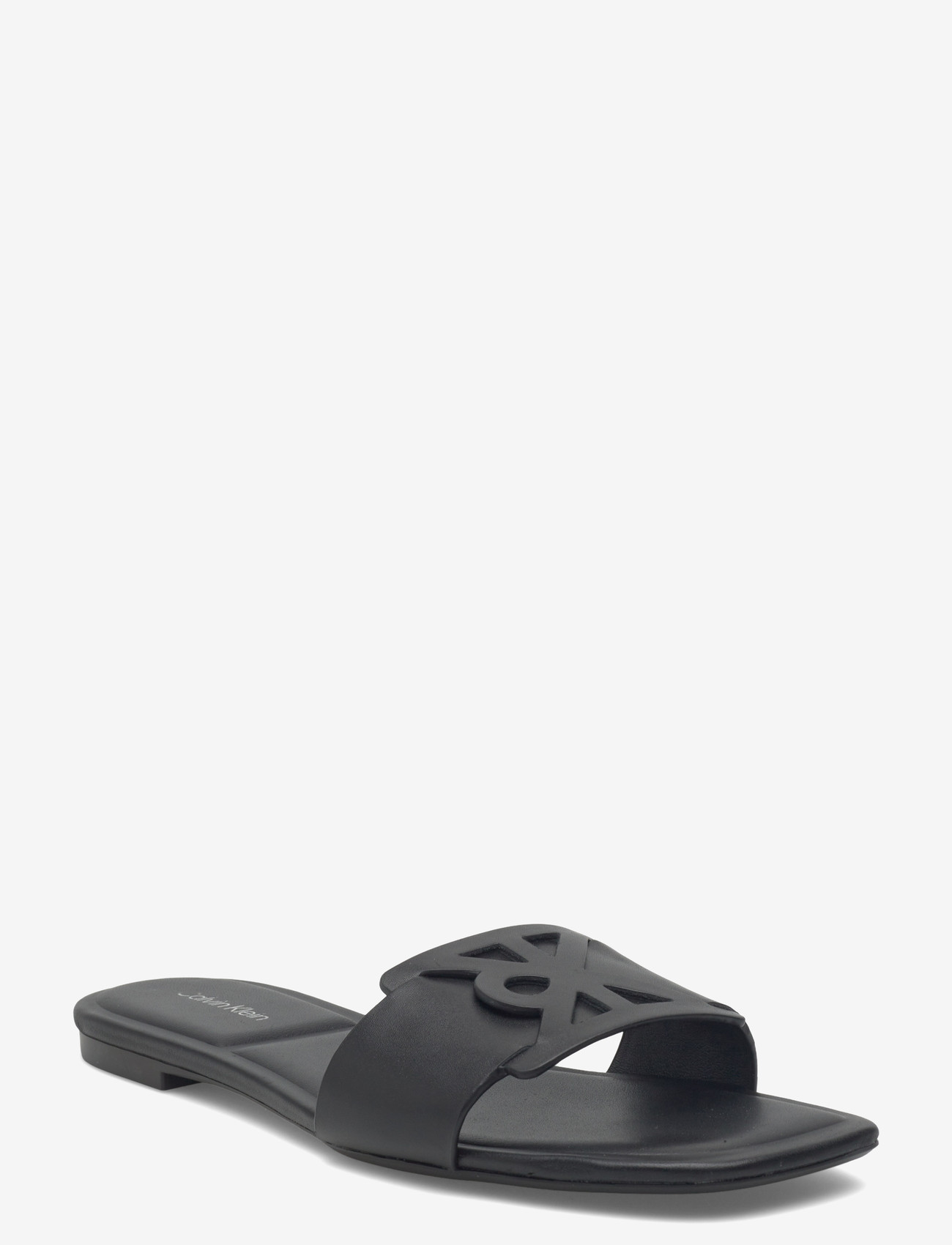 Calvin Klein - SQUARE FLAT SANDAL EMBLEM - platta mules - triple black - 0