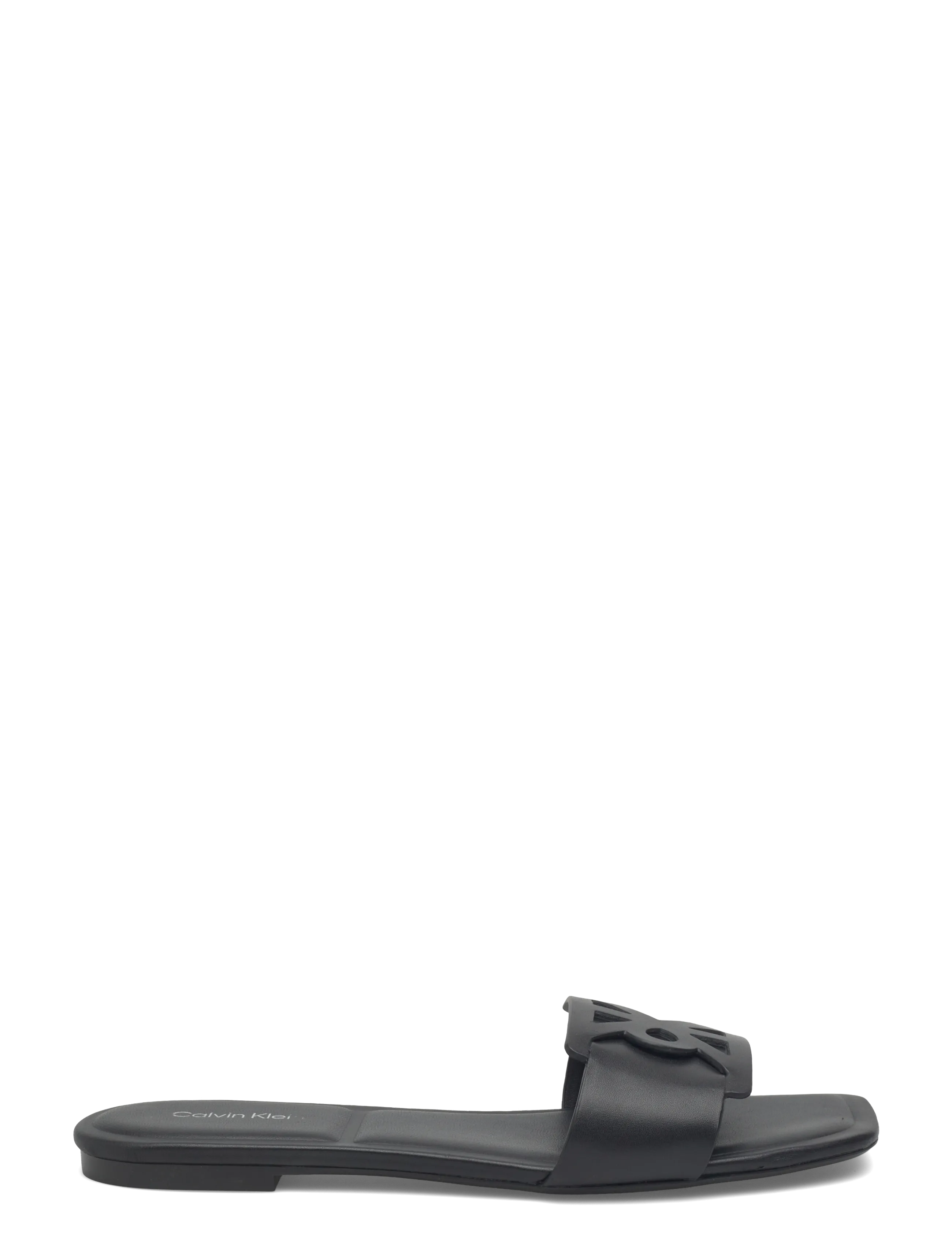 Calvin Klein - SQUARE FLAT SANDAL EMBLEM - flat mules - triple black - 1