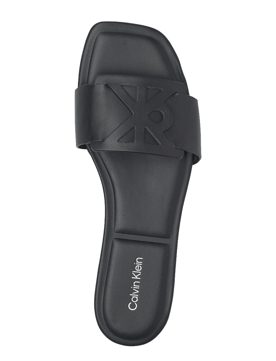 Calvin Klein - SQUARE FLAT SANDAL EMBLEM - flache sandalen - triple black - 3