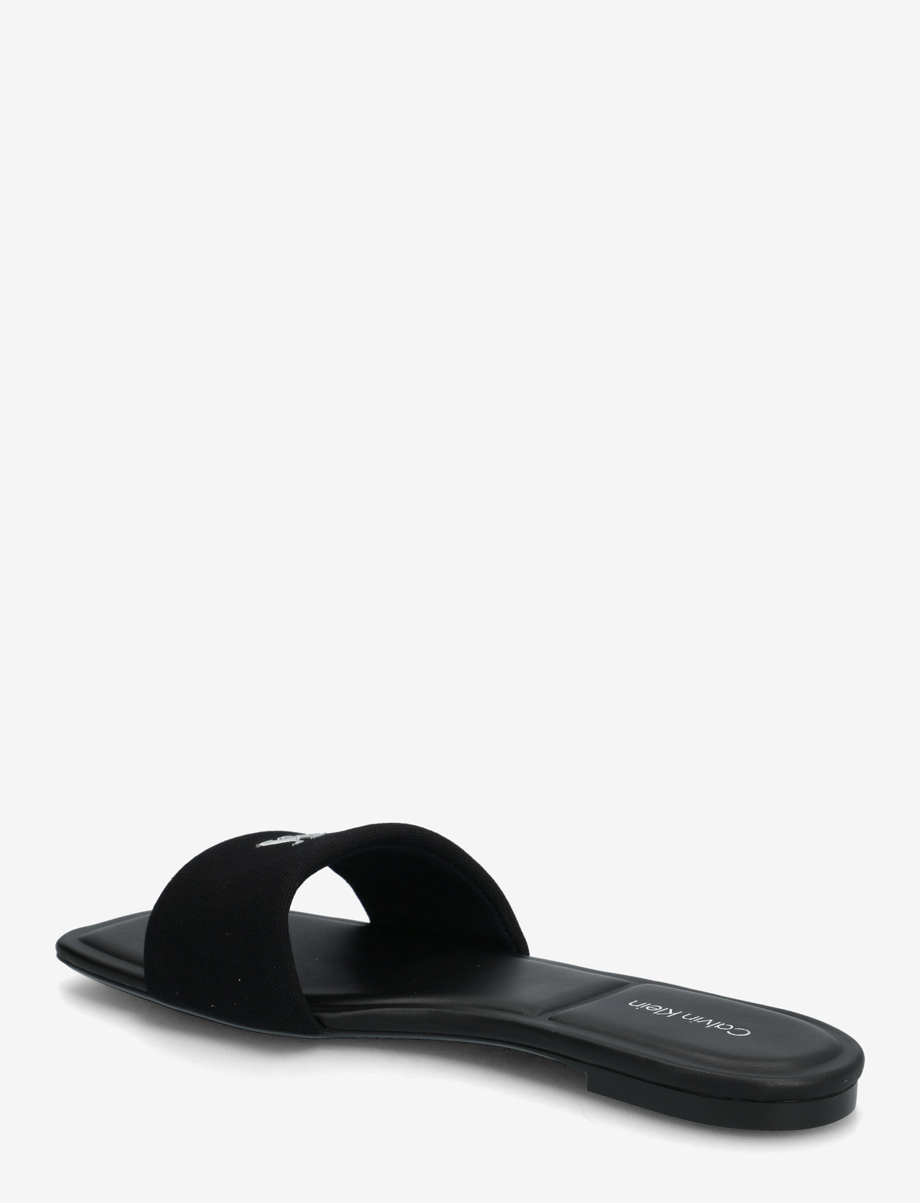 Calvin Klein - SQUARE FLAT SNDL CANVAS HW - platta sandaler - triple black - 2