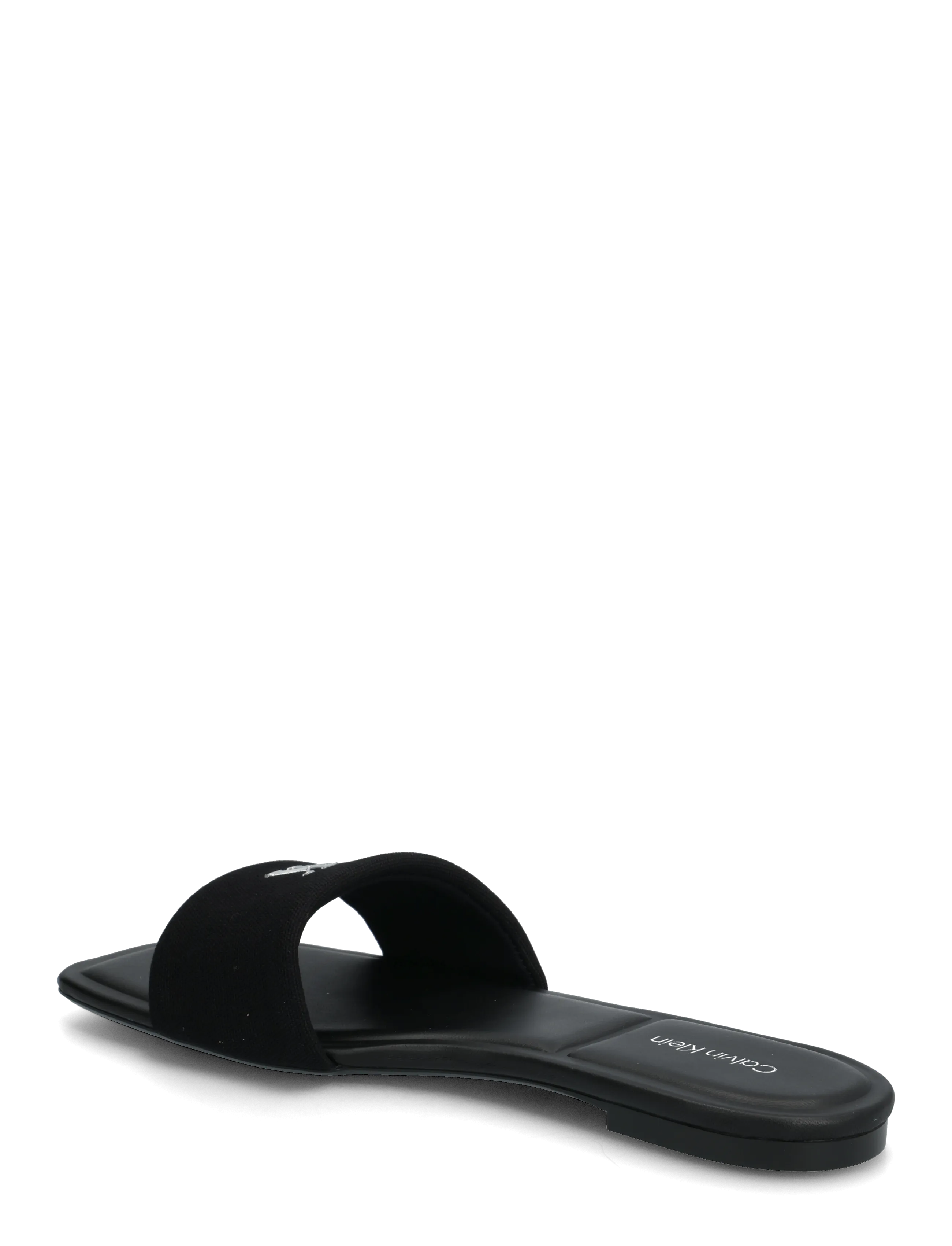 Calvin Klein - SQUARE FLAT SNDL CANVAS HW - flade sandaler - triple black - 2