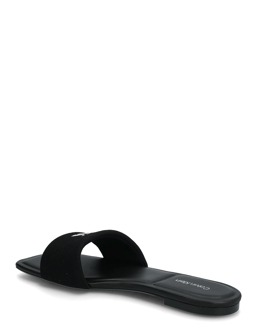 Calvin Klein - SQUARE FLAT SNDL CANVAS HW - flade sandaler - triple black - 2