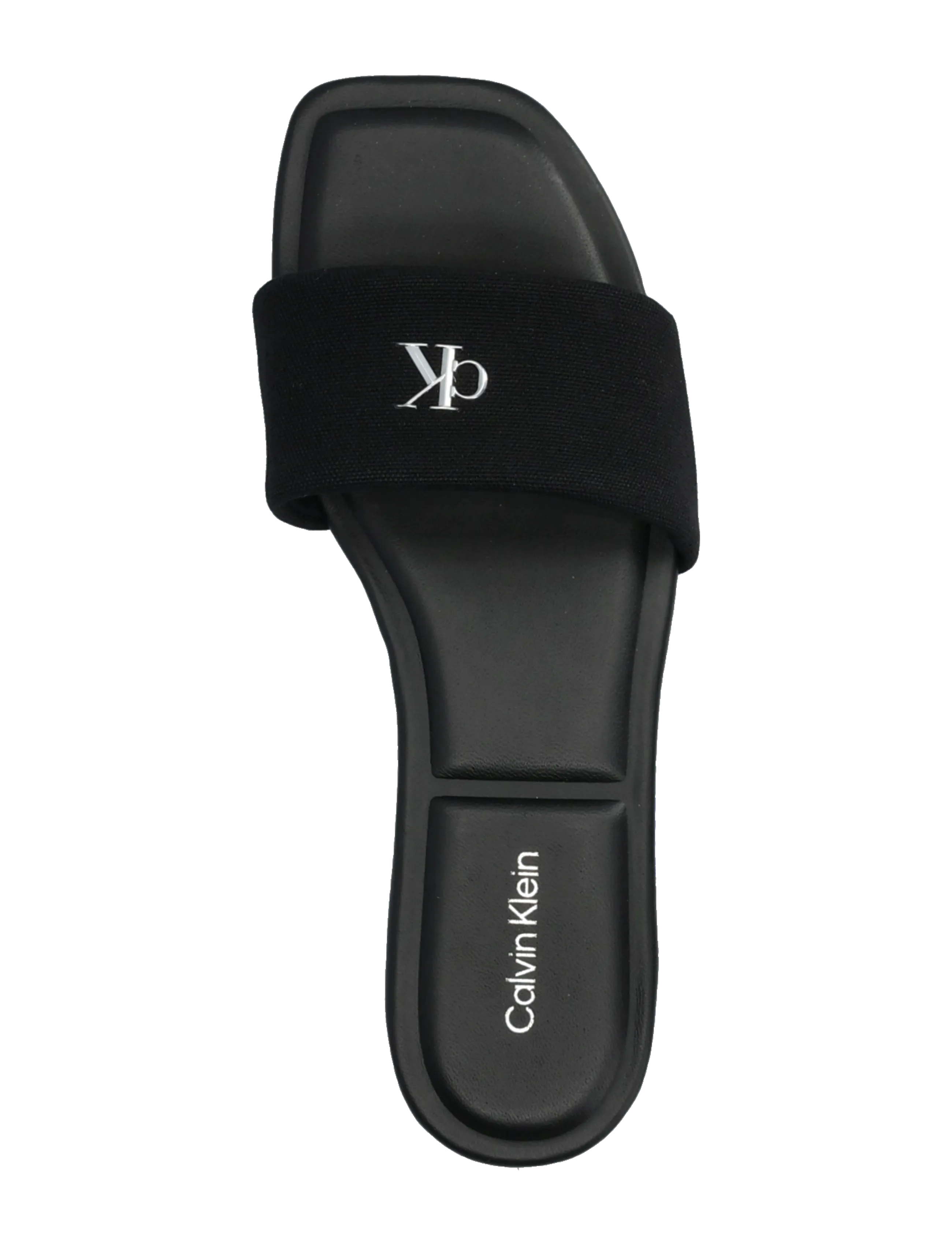 Calvin Klein - SQUARE FLAT SNDL CANVAS HW - flade sandaler - triple black - 3