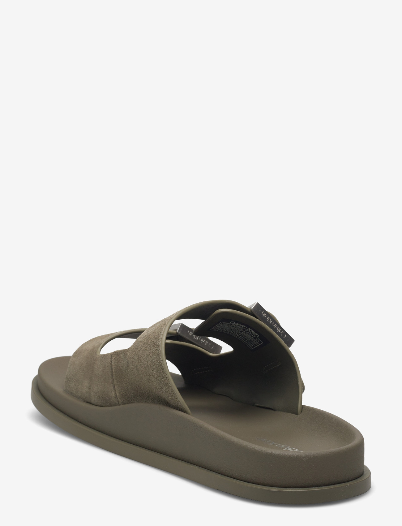 Calvin Klein - CITY SANDAL BUCKLE SUEDE - platta sandaler - deep lichen green - 2