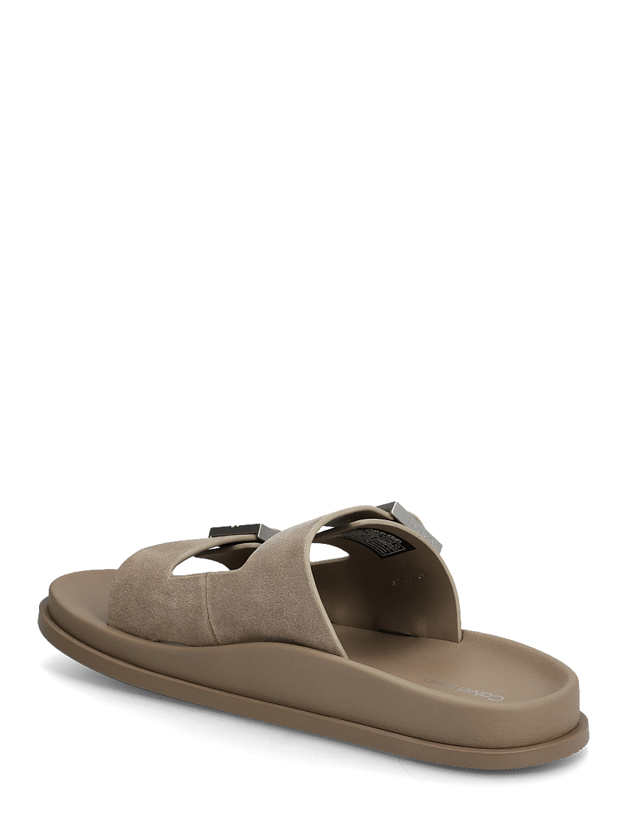 Calvin Klein - CITY SANDAL BUCKLE SUEDE - flache sandalen - desert taupe - 2
