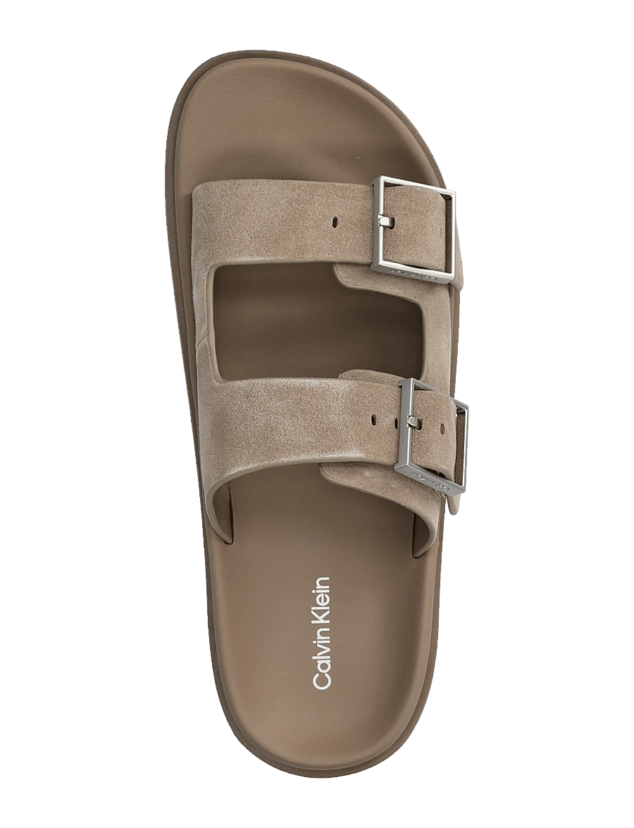 Calvin Klein - CITY SANDAL BUCKLE SUEDE - flache sandalen - desert taupe - 3