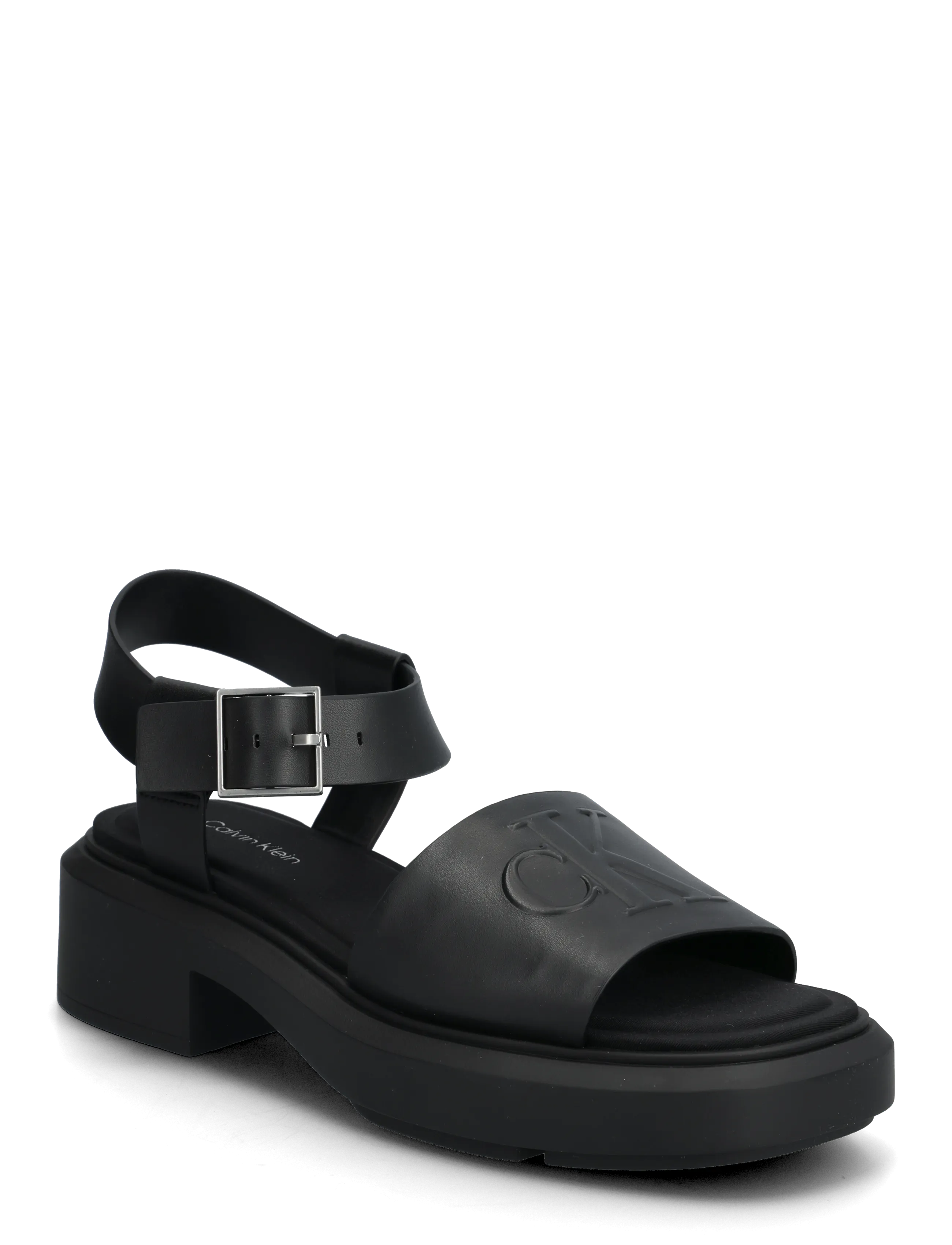 Calvin Klein Chunky Sandal Lth Mg, 38, Black, Sandals > Platform Sandals, Dame