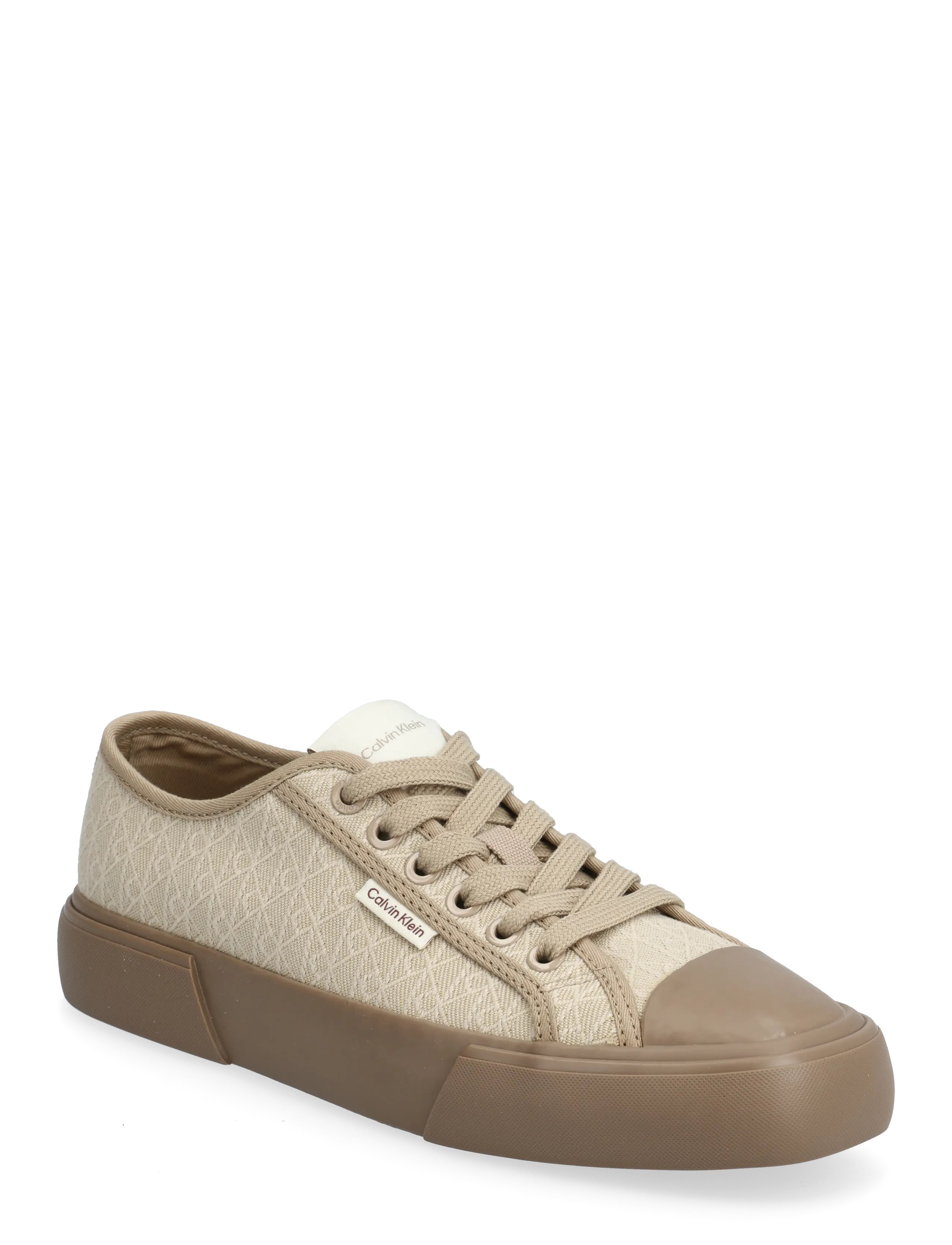 Calvin Klein VULC LOW LACEUP AOP CANVAS - Sneaker - SILVER MINK / beige