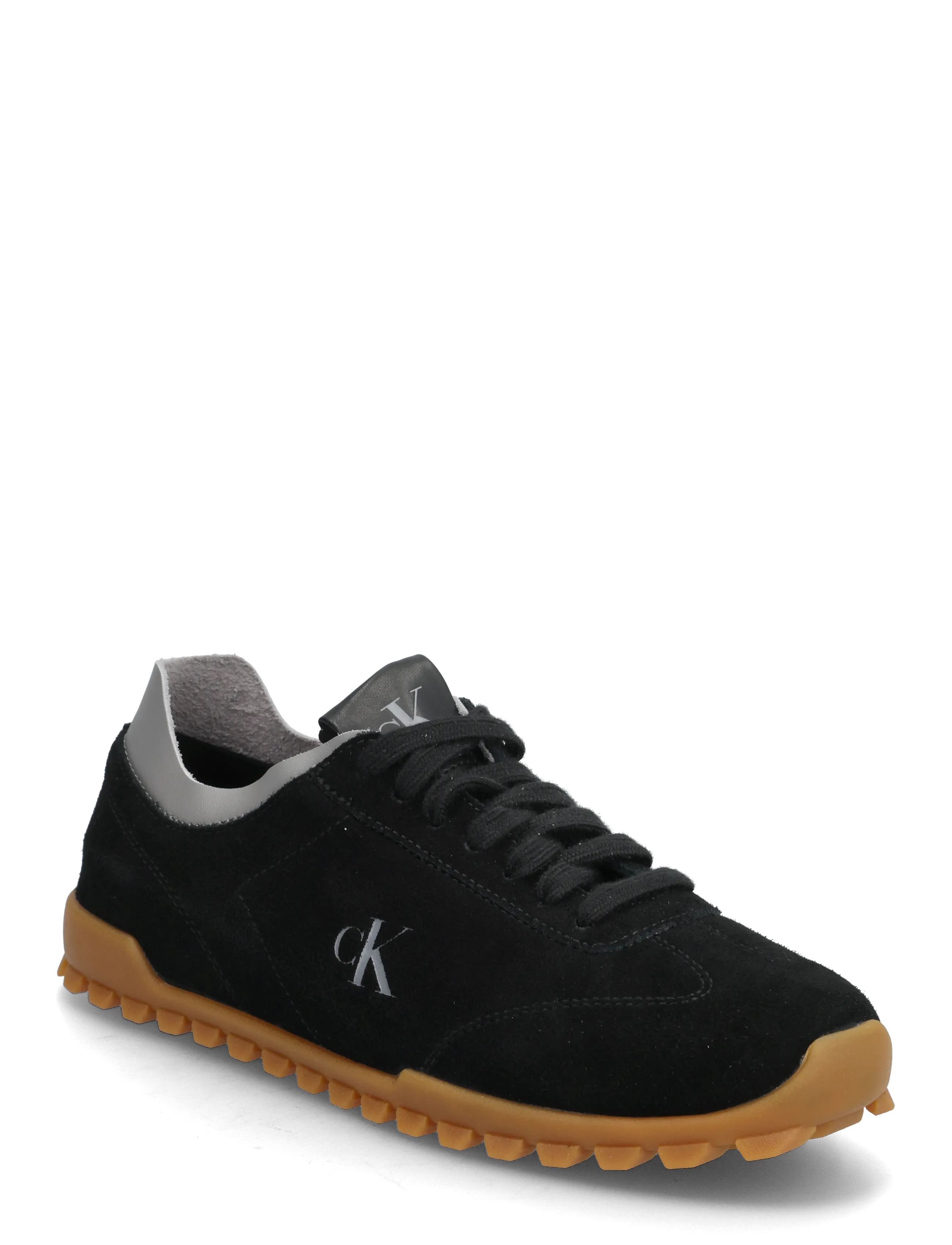 Calvin Klein LOW PROFILE RUN MG SUE DB LACES - Vabaajajalatsid - CK BLACK / black