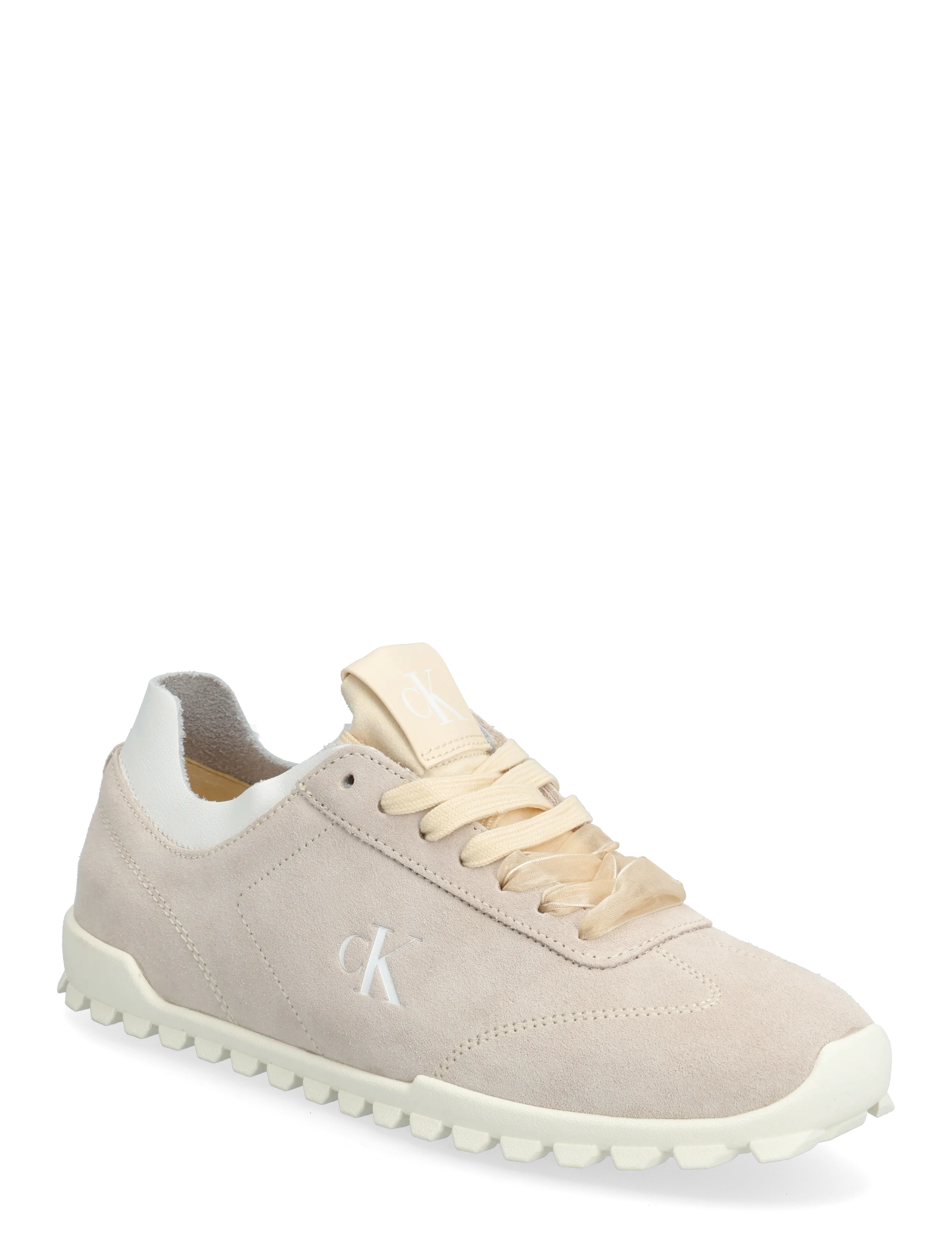Calvin Klein LOW PROFILE RUN MG SUE DB LACES - Schuhe - LIGHT CASHEW / cream
