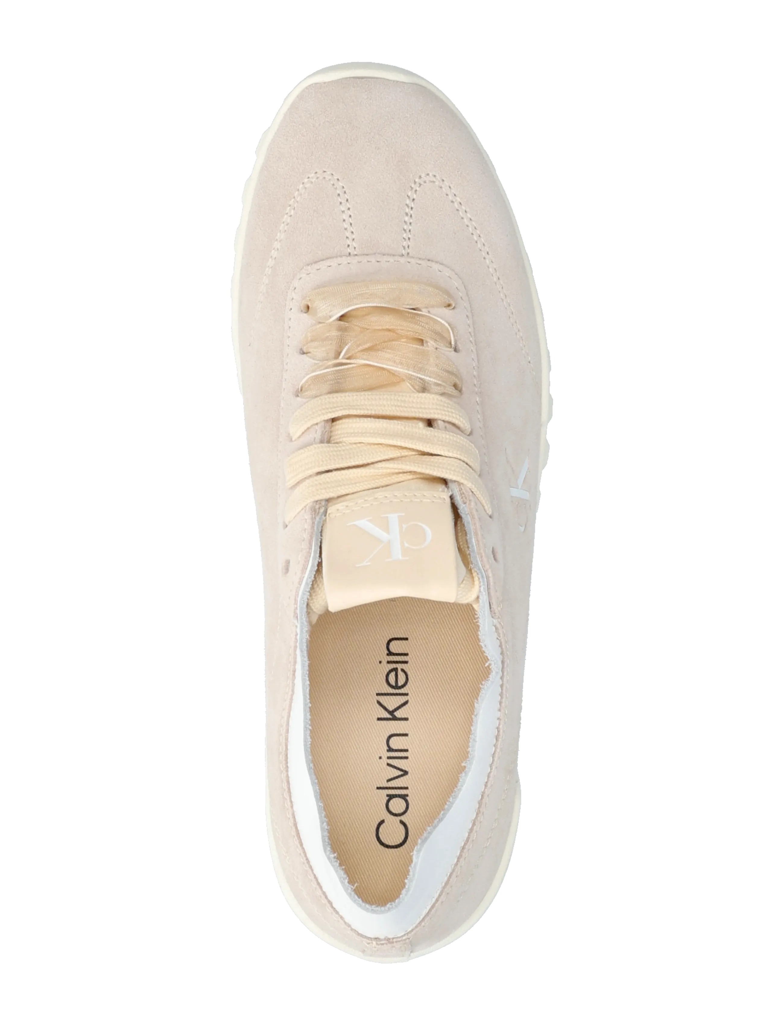 Calvin Klein - LOW PROFILE RUN MG SUE DB LACES - lave sneakers - light cashew - 3