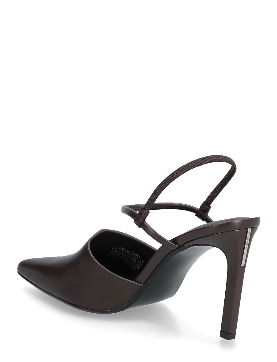 Calvin Klein - ESS STILETTO 90 SLING POL LTH - slingbacks mit absatz - chocolate plum - 2