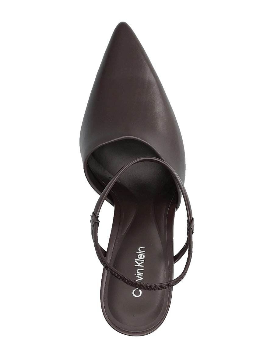 Calvin Klein - ESS STILETTO 90 SLING POL LTH - slingbacks mit absatz - chocolate plum - 3