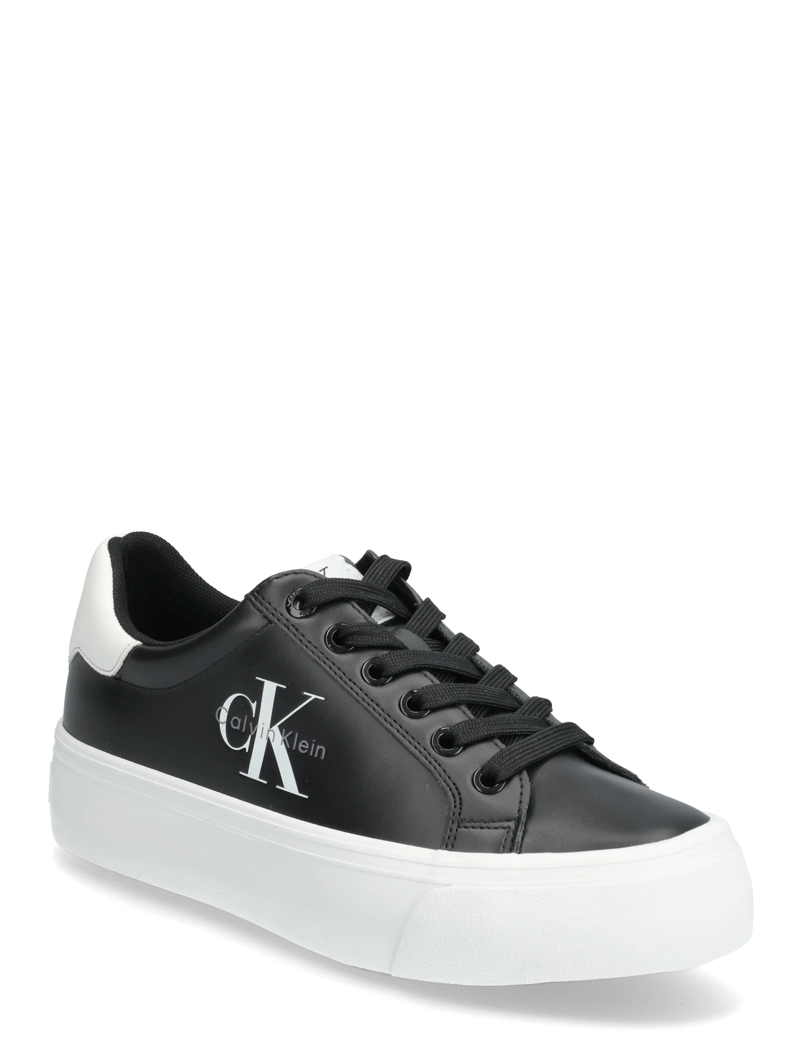 Calvin Klein VULC FLATFORM LACEUP LOW LTH - Calvin Klein - BLACK / black