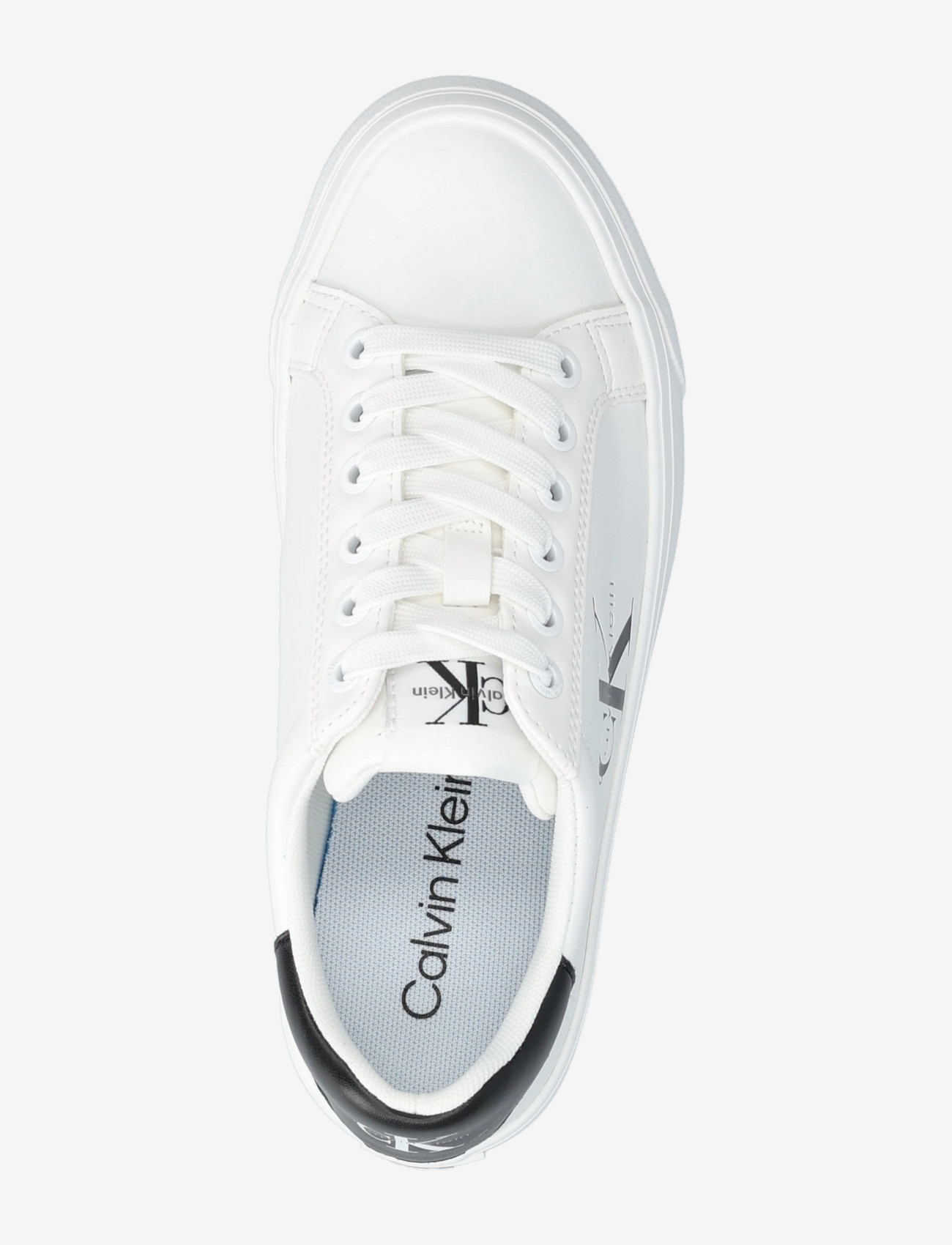 Calvin Klein - VULC FLATFORM LACEUP LOW LTH - låga sneakers - bright white - 3