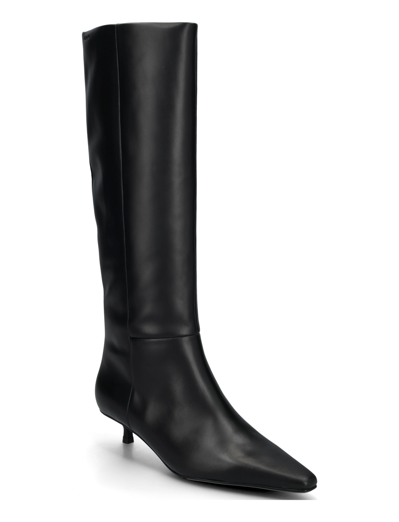 Calvin Klein Kitten Heel High Boot Lth, 39 x 39, Black, Tall Boots > Knee High Boots, Dame