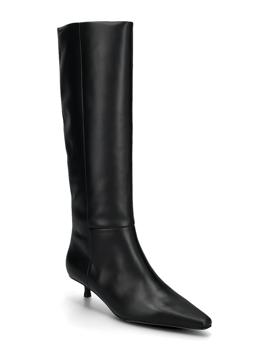 Calvin Klein - KITTEN HEEL HIGH BOOT LTH - knee high boots - triple black - 0