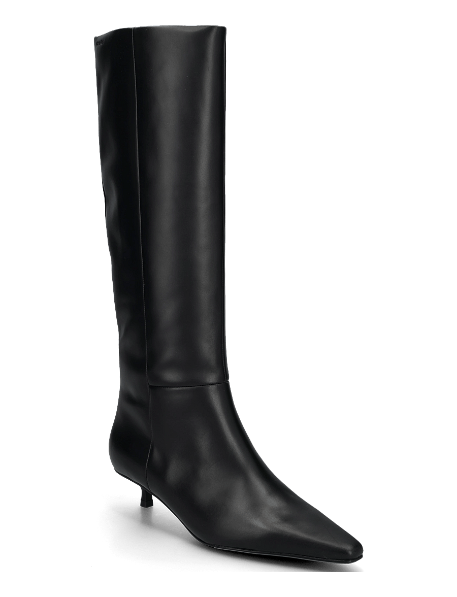 Calvin Klein - KITTEN HEEL HIGH BOOT LTH - põlveni saapad - triple black - 0