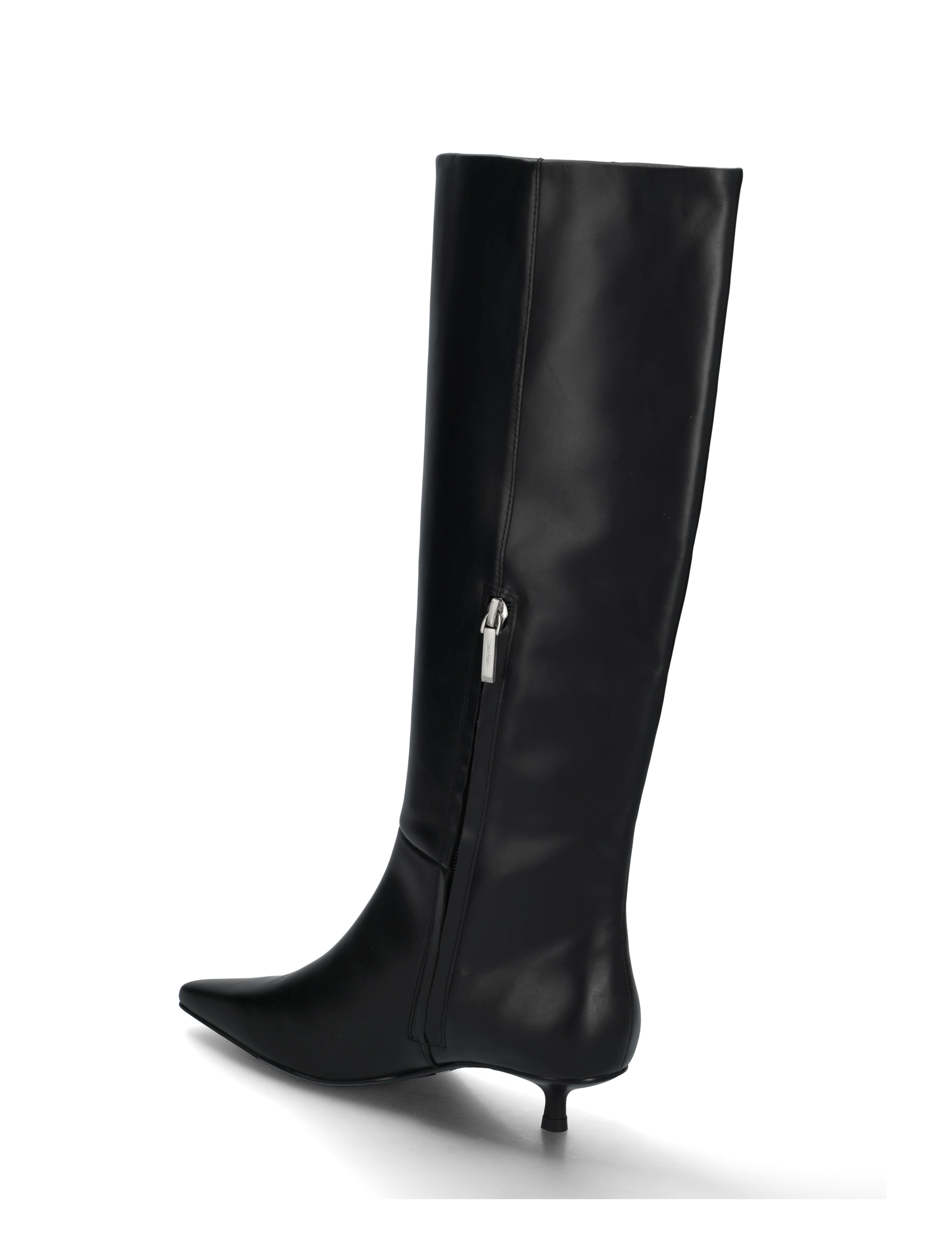 Calvin Klein - KITTEN HEEL HIGH BOOT LTH - põlveni saapad - triple black - 1