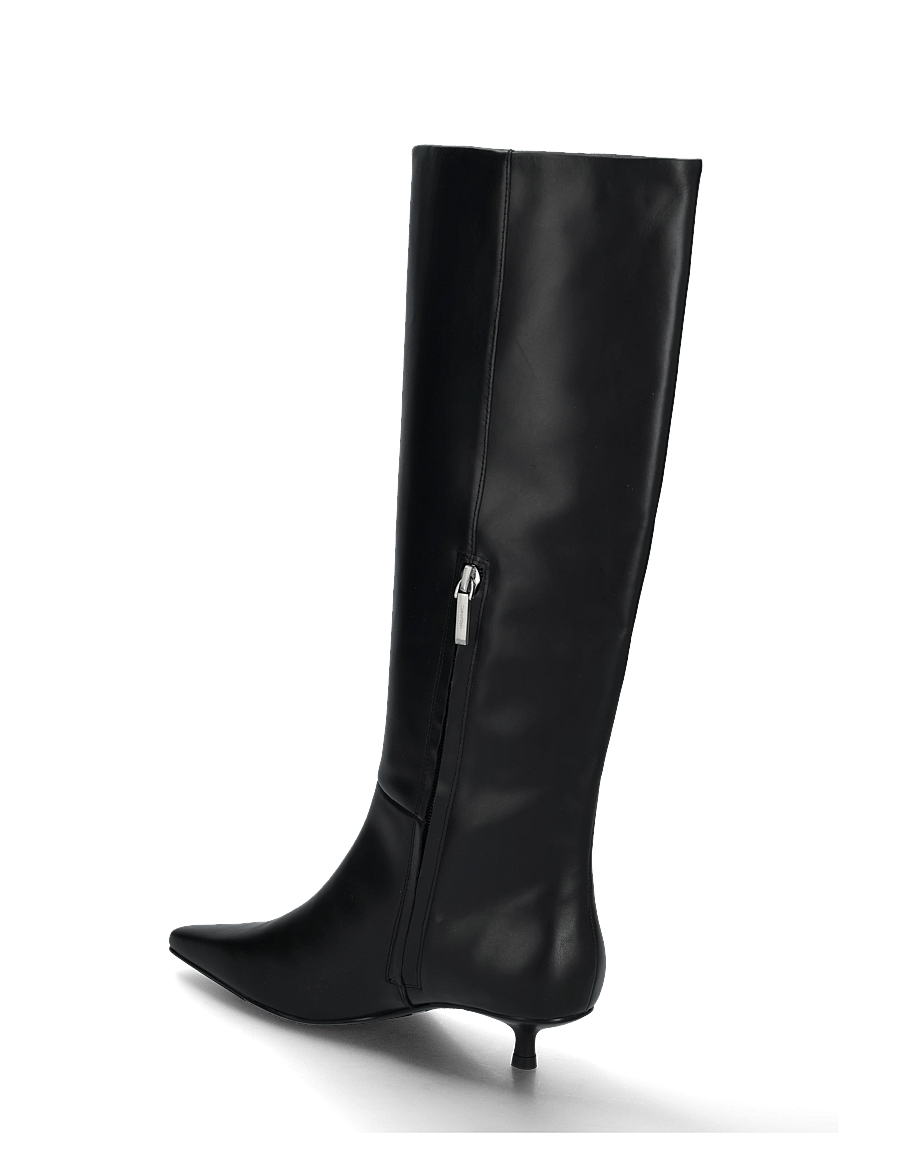 Calvin Klein - KITTEN HEEL HIGH BOOT LTH - põlveni saapad - triple black - 1