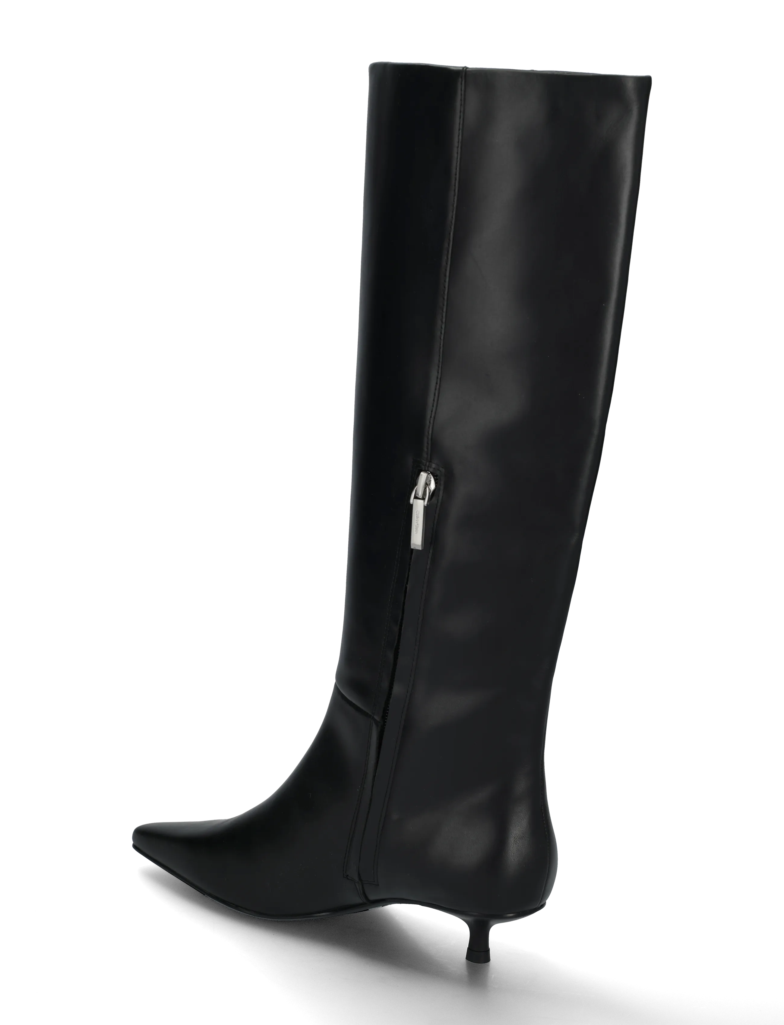 Calvin Klein - KITTEN HEEL HIGH BOOT LTH - knee high boots - triple black - 1
