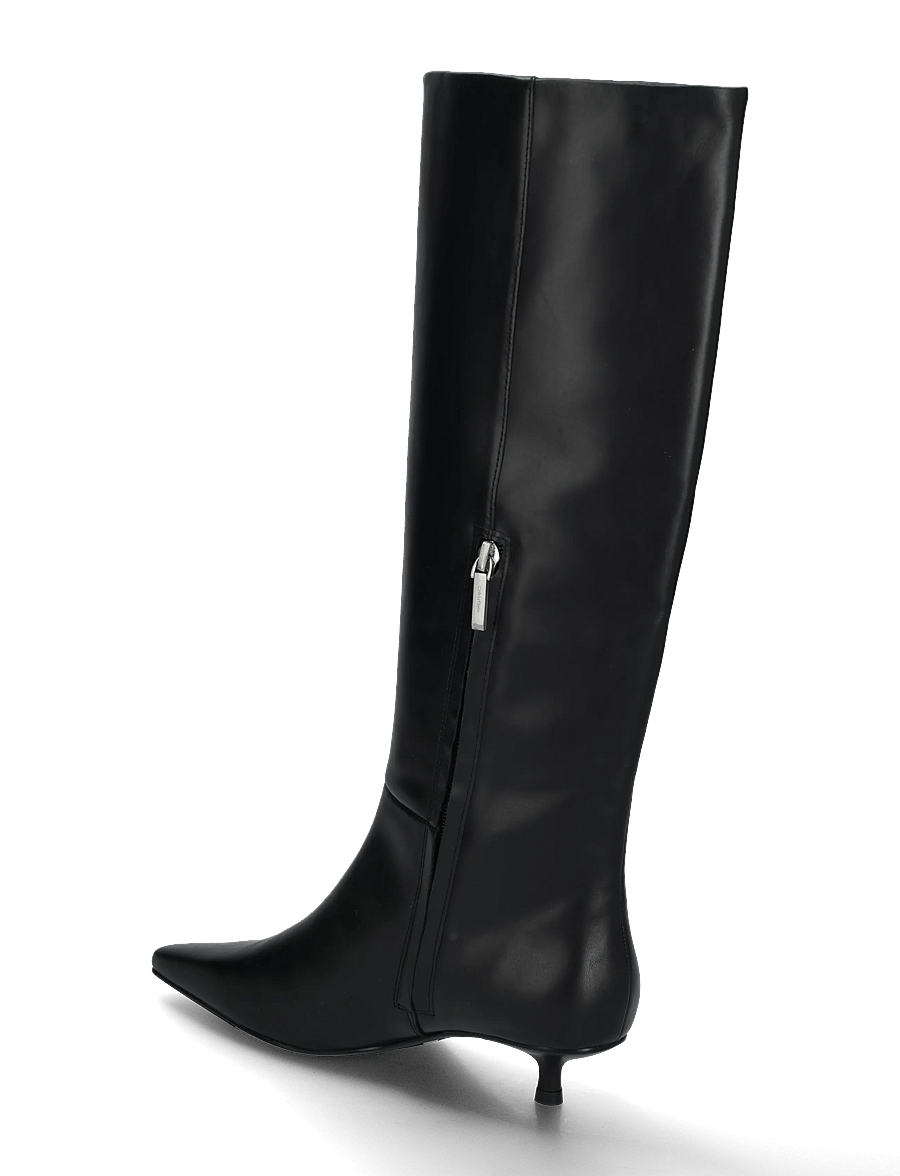 Calvin Klein - KITTEN HEEL HIGH BOOT LTH - knee high boots - triple black - 1