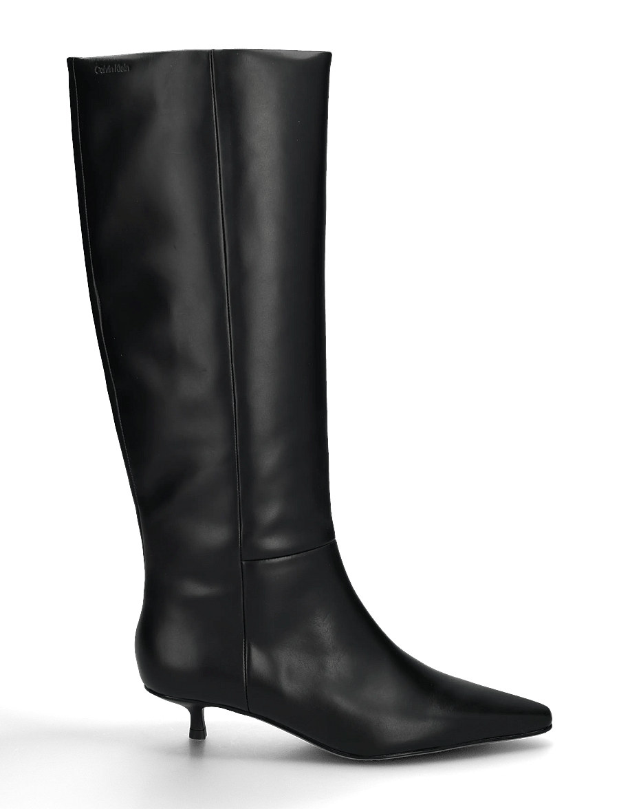 Calvin Klein - KITTEN HEEL HIGH BOOT LTH - knee high boots - triple black - 2