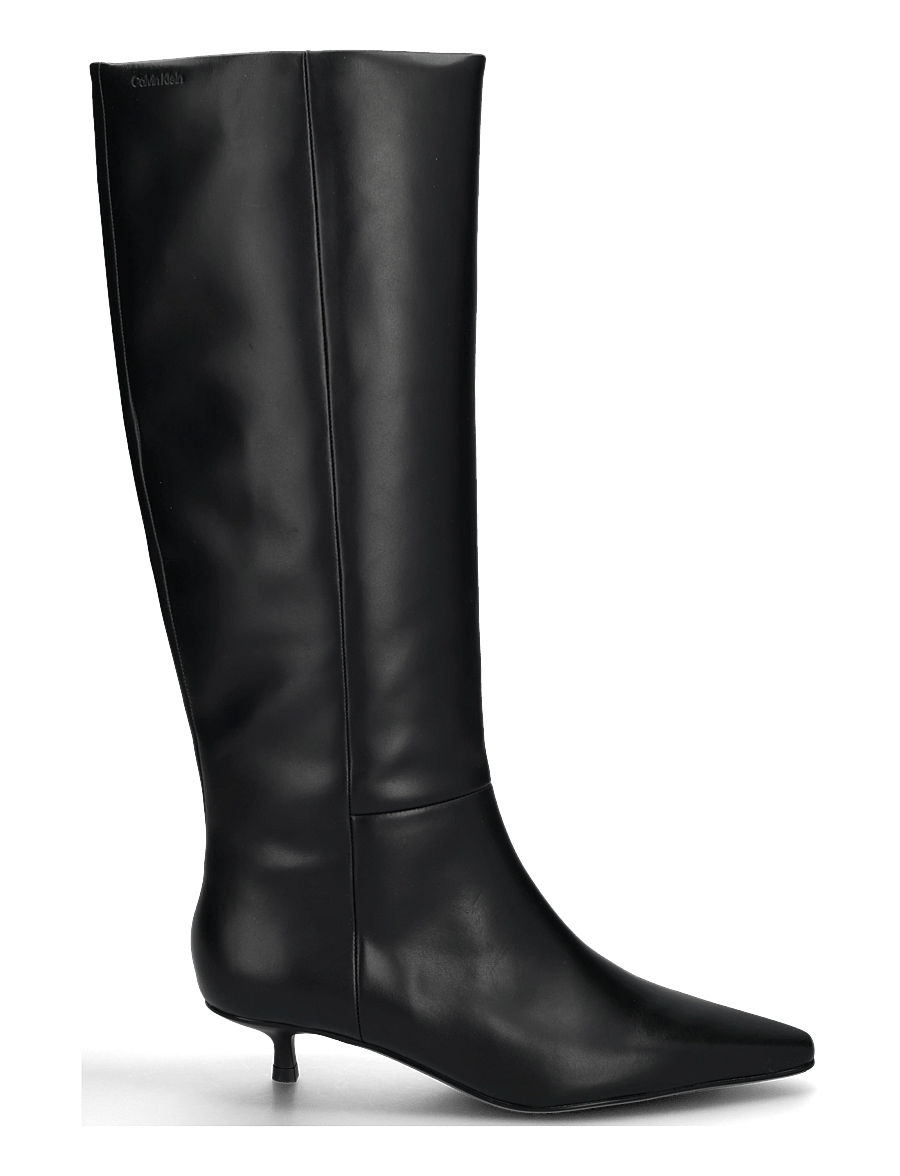 Calvin Klein - KITTEN HEEL HIGH BOOT LTH - põlveni saapad - triple black - 2