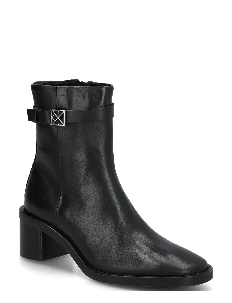 Calvin Klein - BLOCK HEEL ANK BOOT LTH HDW - kontsaga poolsaapad - triple black - 0