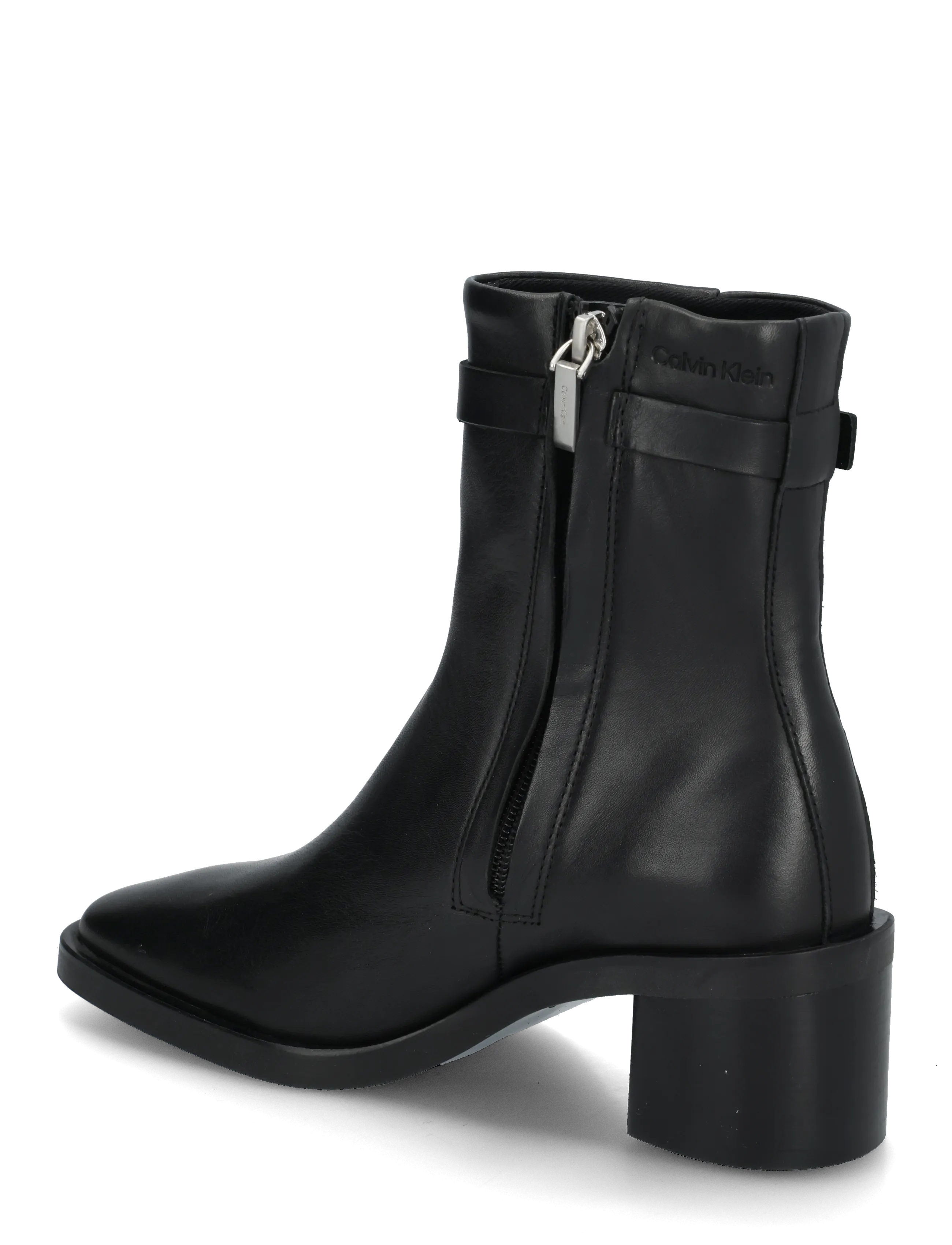 Calvin Klein - BLOCK HEEL ANK BOOT  LTH HDW - støvletter - triple black - 1