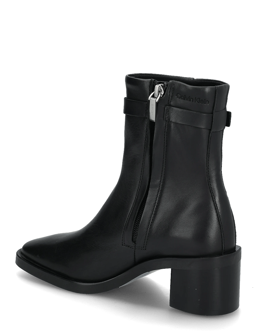 Calvin Klein - BLOCK HEEL ANK BOOT LTH HDW - støvletter - triple black - 1