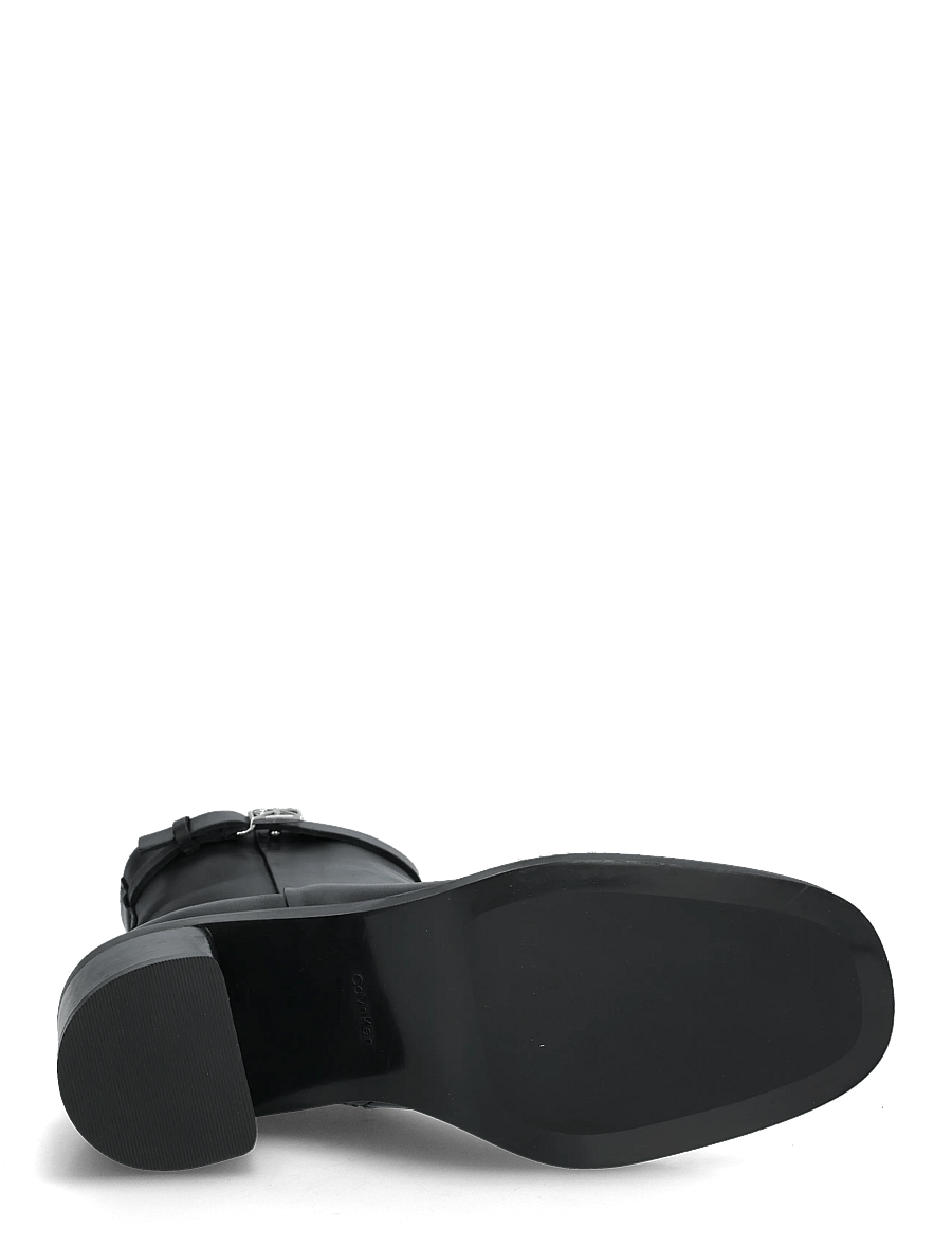 Calvin Klein - BLOCK HEEL ANK BOOT LTH HDW - støvletter - triple black - 4